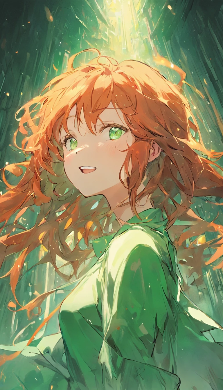 girl With flaming locks of auburn hair and with ivory skin and eyes of emerald green ,her smile is like a breath of spring