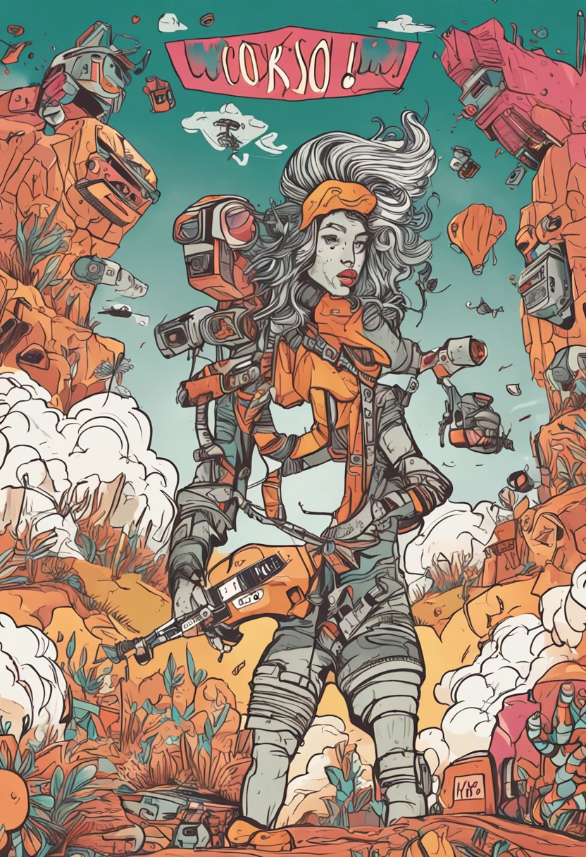 make a cover for a YouTube channel of curiosity, colorido, irreverente, caothic, aletory