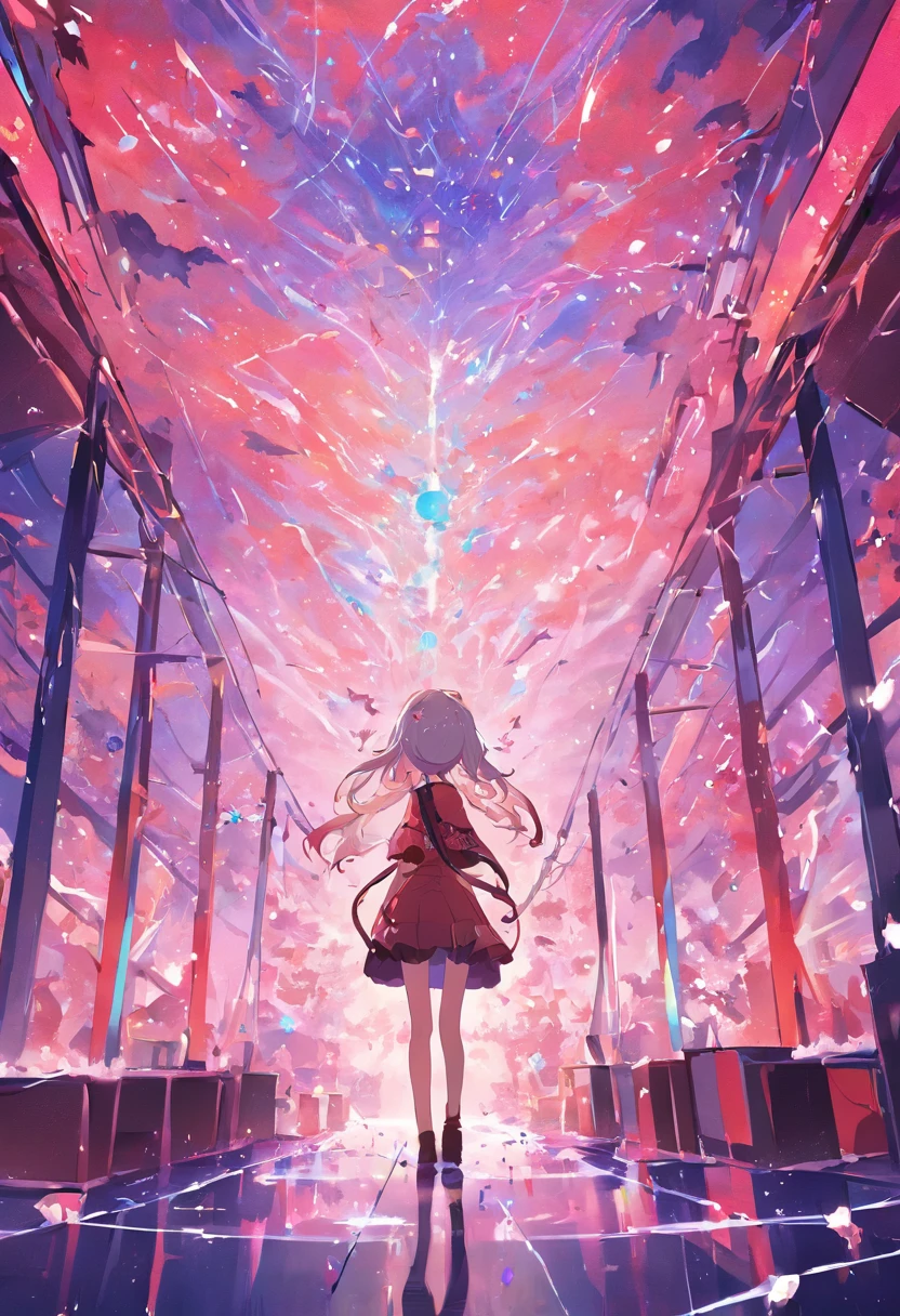 (masterpiece、top-quality:1.1、Top resolution:1.1、Official art、beautifly、Aesthetic:1.2、(1girl in:1.3)、glitch art、(digital distortion:1.1)、pixelated fragments、data corruption、Colorful Noise、Visual confusion、modern aesthetic、Runaway light and electricity、Atmospheric swimwear、steam、fumo、A vortex of chaos and madness、Fantastico shortcuts、Time travel
