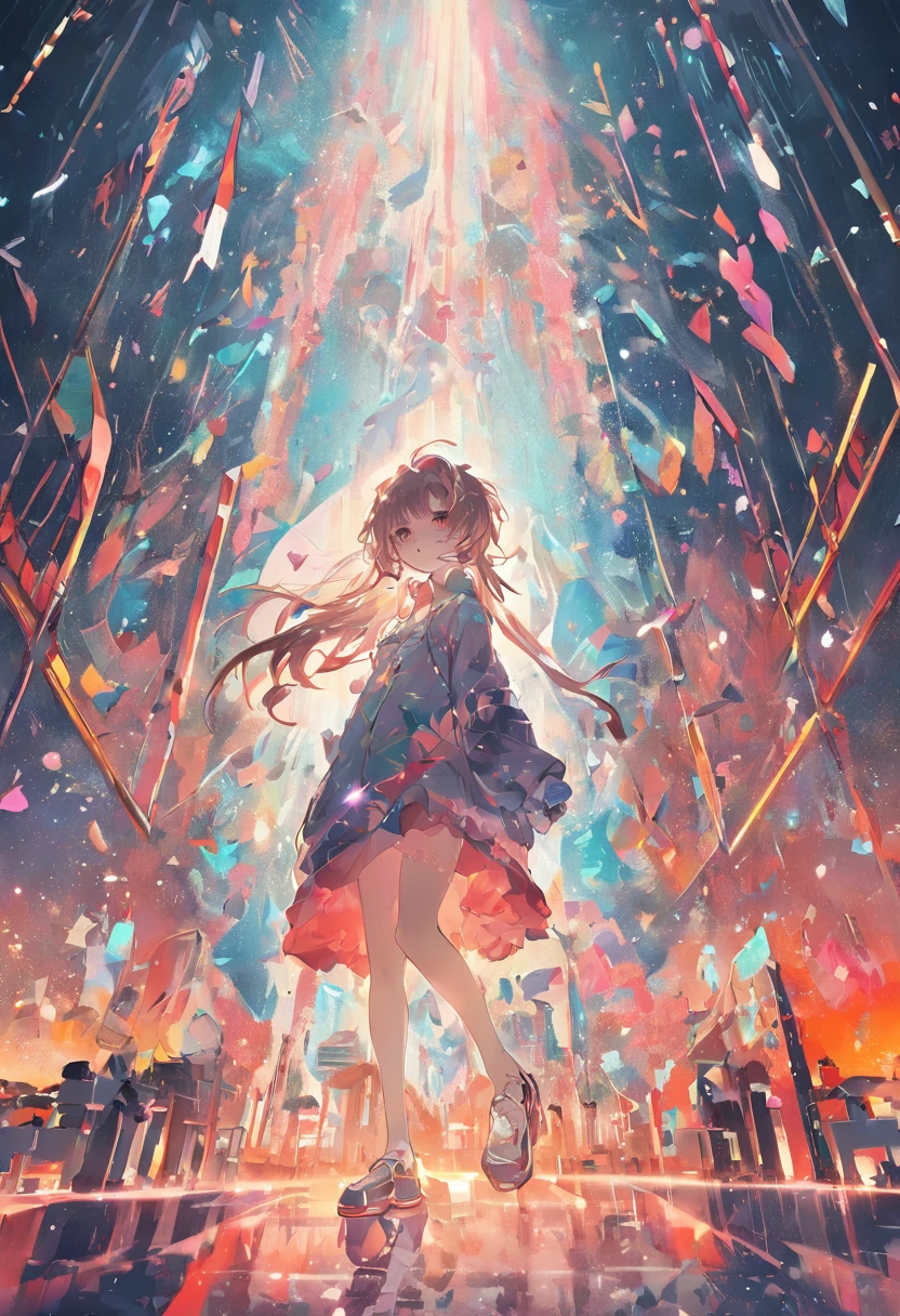 (masterpiece、top-quality:1.1、Top resolution:1.1、Official art、beautifly、Aesthetic:1.2、(1girl in:1.3)、glitch art、(digital distortion:1.1)、pixelated fragments、data corruption、Colorful Noise、Visual confusion、modern aesthetic、Runaway light and electricity、Atmospheric swimwear、steam、fumo、A vortex of chaos and madness、Fantastico shortcuts、Time travel