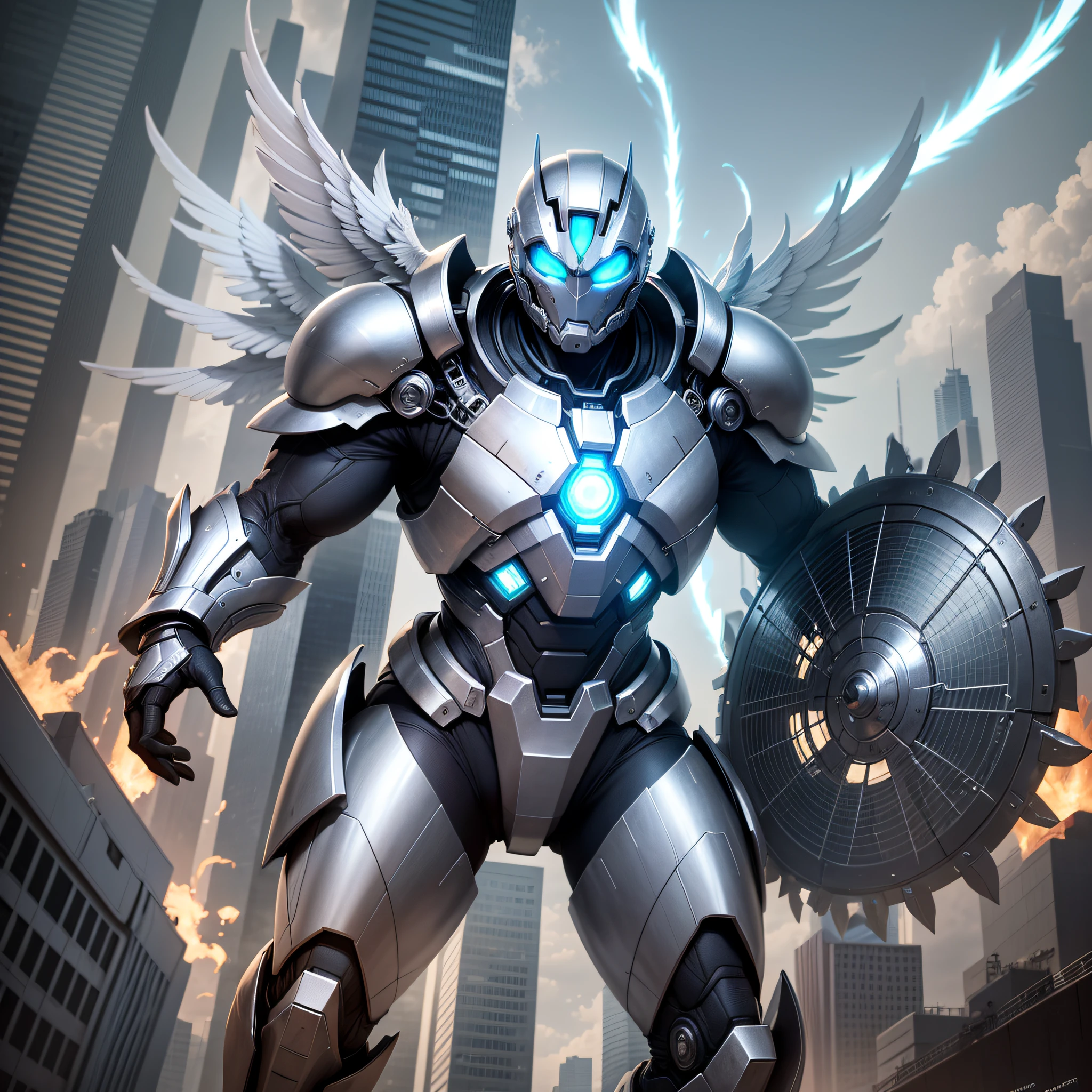 Your hero is an alien who came to Earth to protect humanity from an invasion of his own kind. He has silver wings that allow him to fly and a technological armor that protects him from enemy attacks --auto --s2
