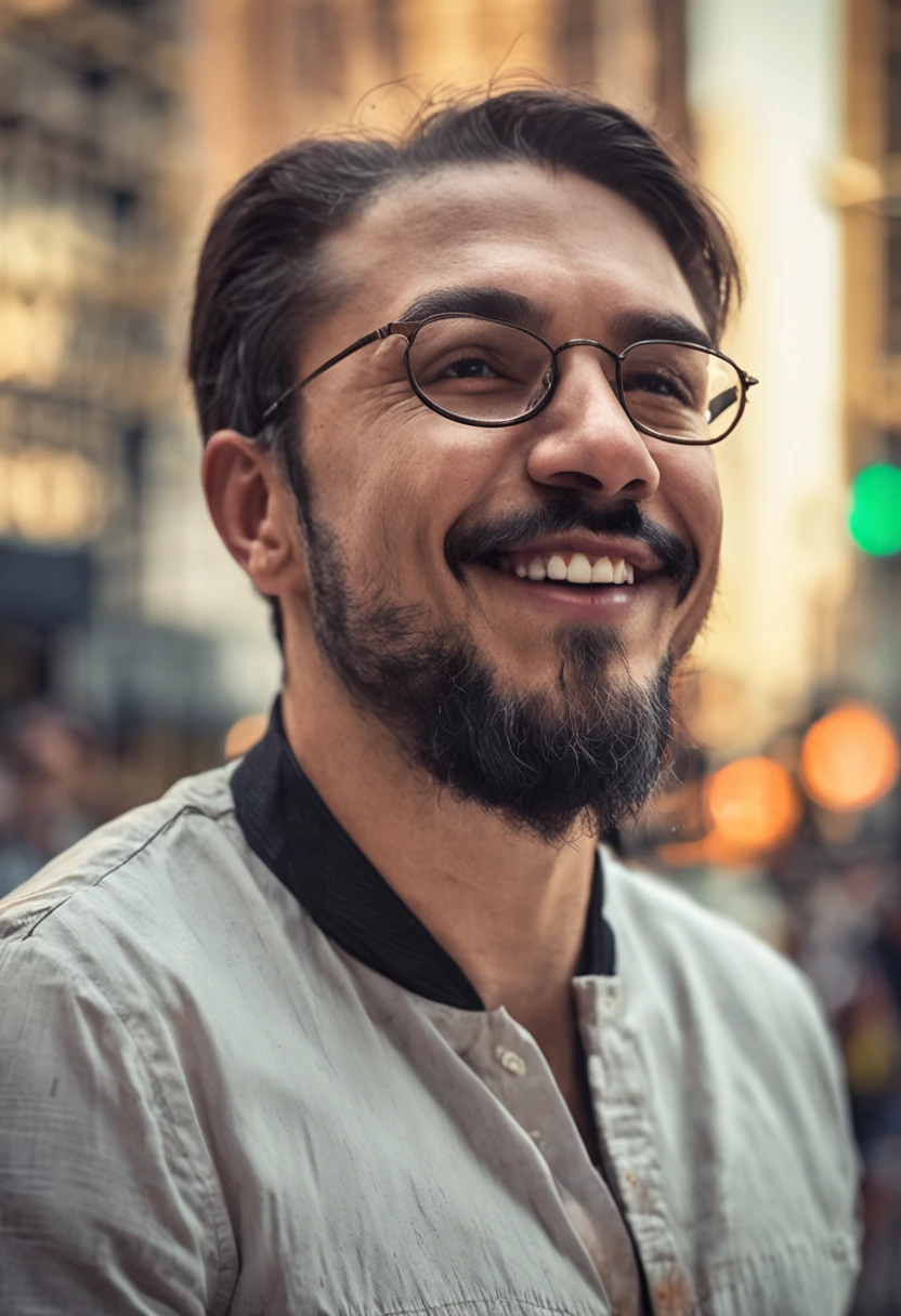there is a man wearing glasses and a white shirt, Streamer do Twitch / Jogador Ludwig, with nerdy glasses and goatee, Typical cryptocurrency nerd, with glasses and goatee, retrato de alta qualidade, foto de perfil headshot, foto de perfil 1024px, taken in the early 2020s, thick glasses, com nerd! glasses! e cavanhaque, Unibrow