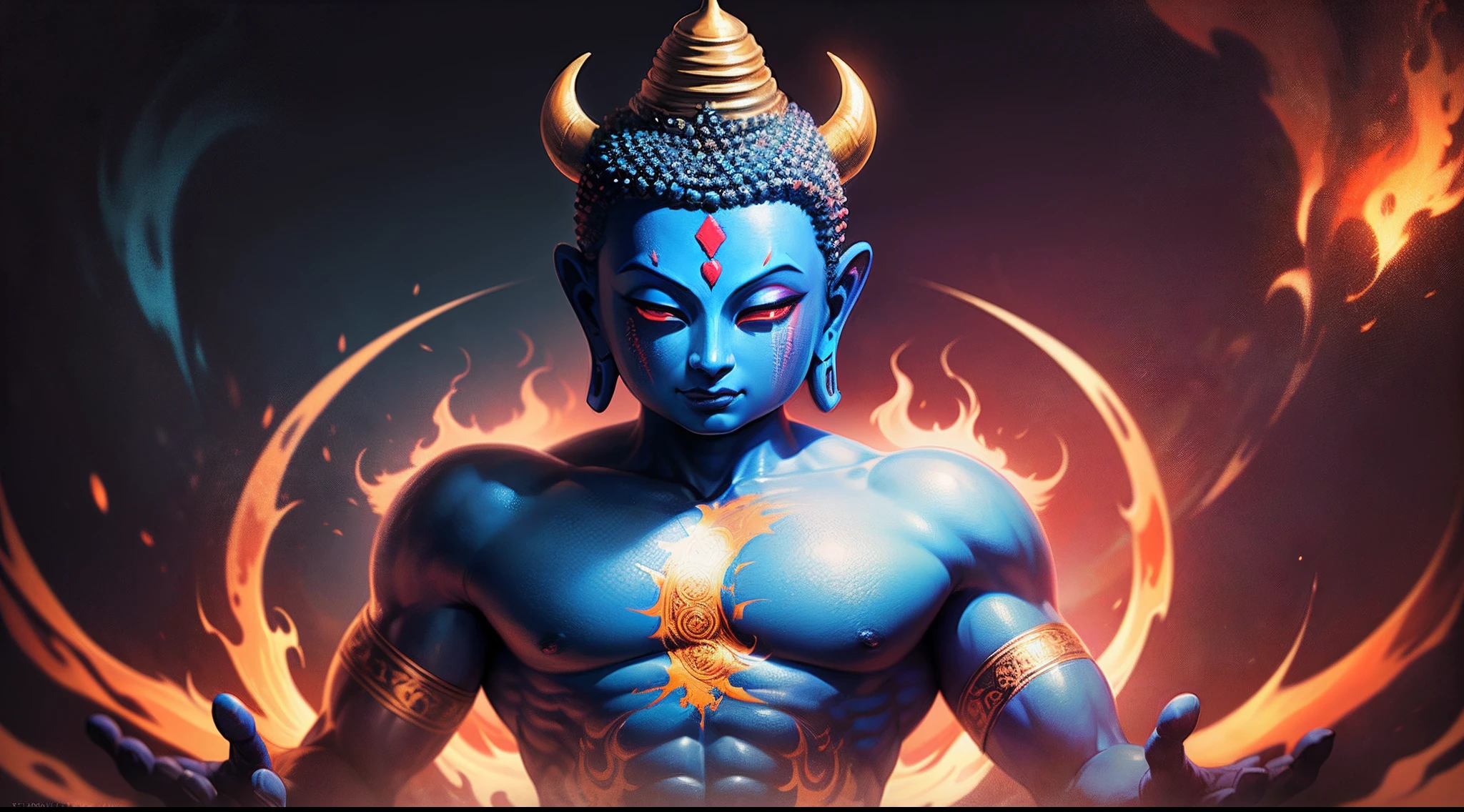 BUddha demon psychedelic colors