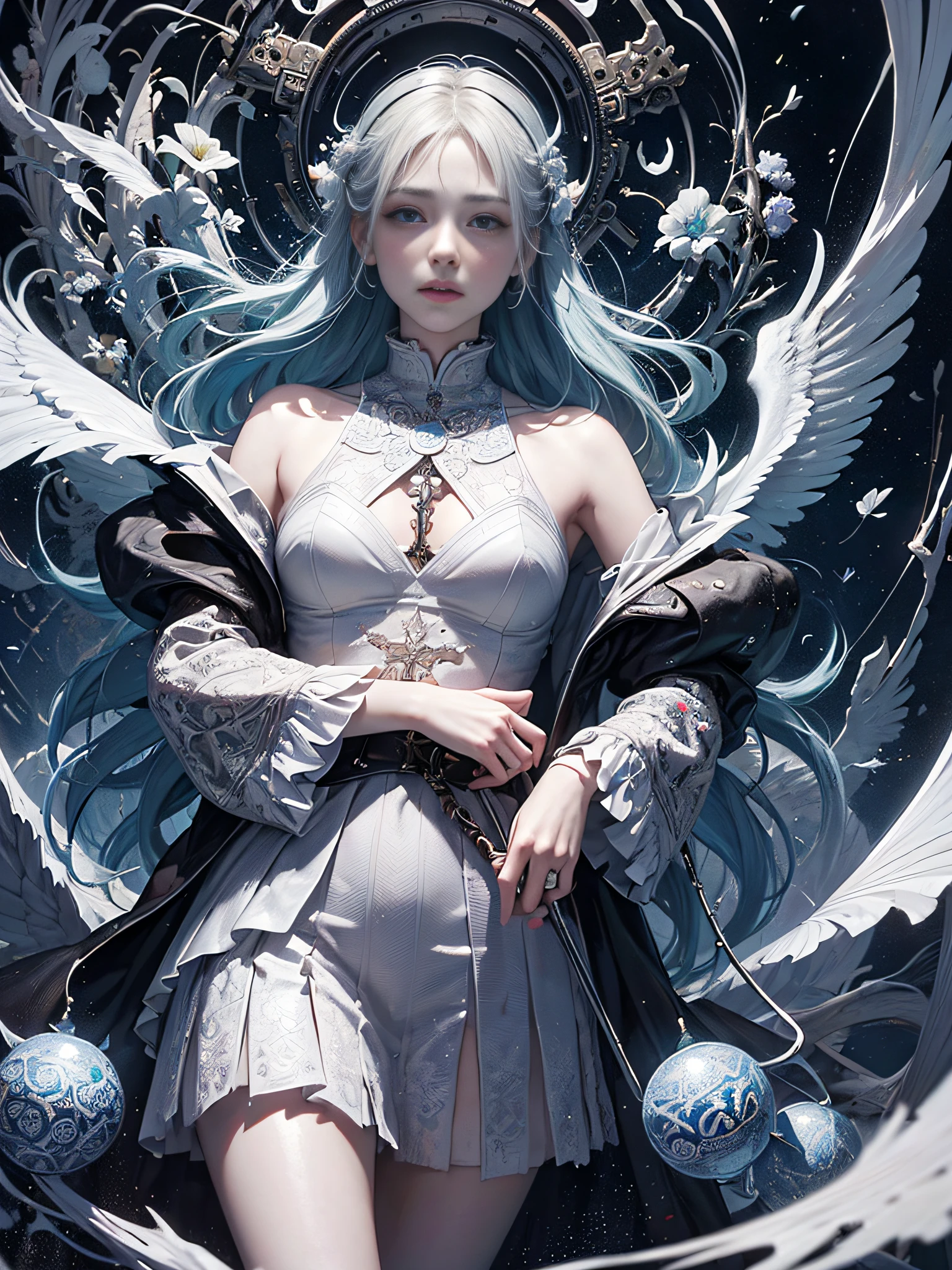 Rosy tears、Official art、unity 8k wall paper、ultra-detailliert、Beautifully Aesthetic、masterpiece、top-quality、(Zentangle、a Mandala、Tangles、Tangles)、(Fractal Art:1.3)、One girl、ighly detailed、Dynamic angles、Cowboy Shots、The most beautiful forms chaos、elegent、Brutalist design、Vibrant colors、romantism、James Jean、roby dwi antono、by Ross Tran、Francis Bacon、Michal Muratz、Adrian Guyney、petra cortright、Gerhard Richter、Takato Yamamoto、Ashley Wood、Atmosphere、ecstasy musical notes、Streaming music notes are visible