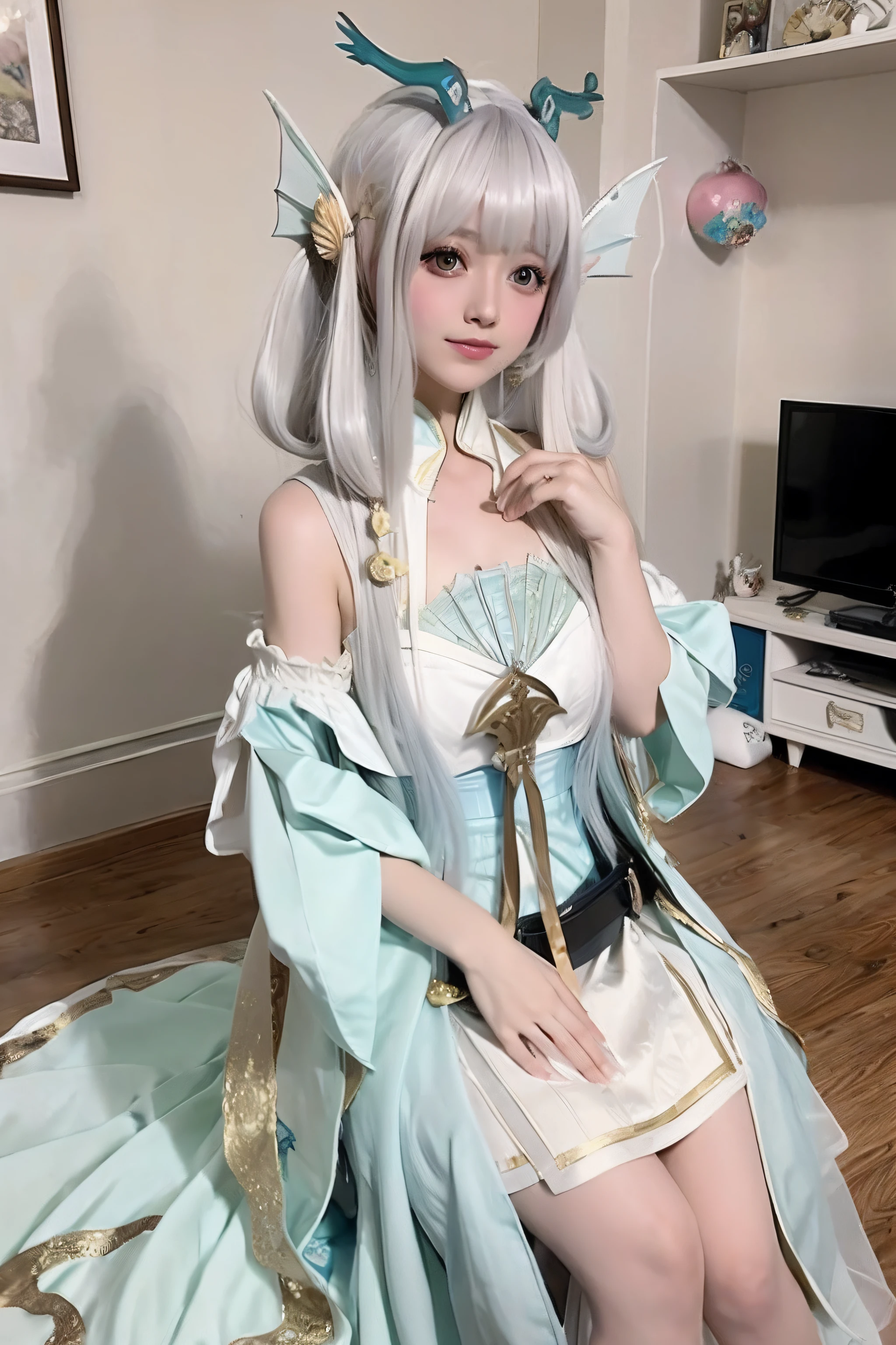 whaite hair,period costume,Royal Sister,Master,Sword Fairy,Ancient wind,Colorful manga style