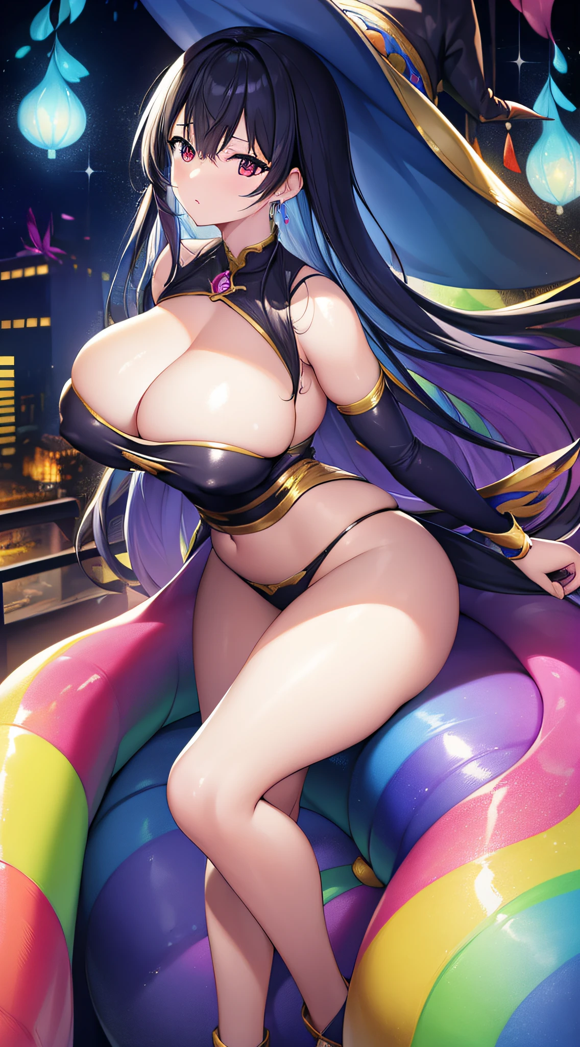 masterpiece++、top-quality++、ultra-definition++、ultra-definition++、4k++、8k++、from side、(Background Focus)++、Sexily dressed woman casts a huge spell that is sprayed with colorful paint all over the city to destroy the city、Colossal breasts rune with colorful paint all over、Colossal breasts magic with colorful paint all over、Colossal breasts with colorful paint all over the place flying above、A colossal magician with colorful paint all over、A goddess with huge breasts with colorful paint all over、detailed fantasy art、fantasy art style、A witch with huge breasts who is covered with colorful paint all over the break beautiful ancient、Colossal breasts queen with colorful paint all over、Fantasy Art Behans、A colossal breasts magician with colorful paint all over the beautiful、A colossal breasts magician with colorful paint all over the beautiful、Colossal breasts fragments with colorful paint all over the shiny floating、Colossal breasts magic circle with colorful paint all over、 Colossal breasts sparks with colorful paint all over the dazzling、Colossal breasts chains with colorful paint all over、Colossal breasts with colorful paint all over、Hair with huge breasts wind blown with colorful paint all over、Blake Isekai Beautiful、A crown with colorful paint all over、Detailed clothing、Mischievous aura、Bewitching face、tall body、Mature body、seductive body、爆乳、detailed beautiful faces、detailed shiny eyes、Detailed skin、Full body break、detaileds、realisitic、4K highly detailed digital art、octan render、bio luminescent、BREAK8K resolution concept art、真实感、Mappa Studio、masterpiece、top-quality、Official Art、illustratio、Ligne Claire、(cool_color)、perfect-composition、absurderes、Fantasia、Focused、thirds rule