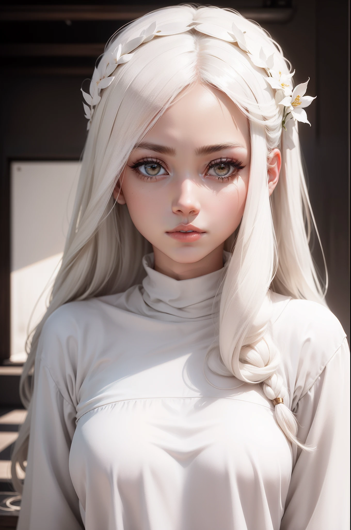 minimalist Monday:: all white, coffee:: she stares at you