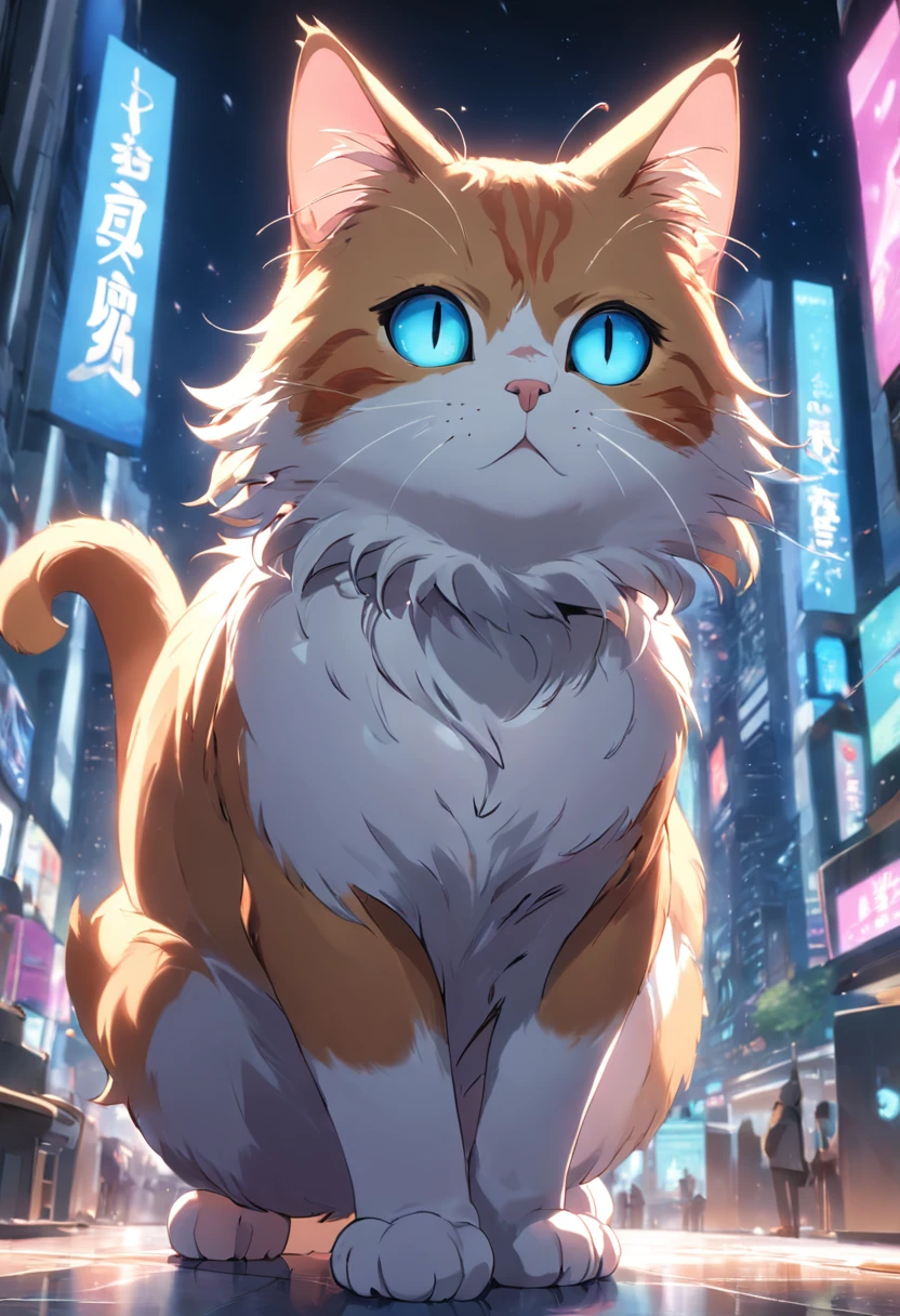 Un gato colorido haciendo una pose de gato, In ultra high definition and ultra high resolution