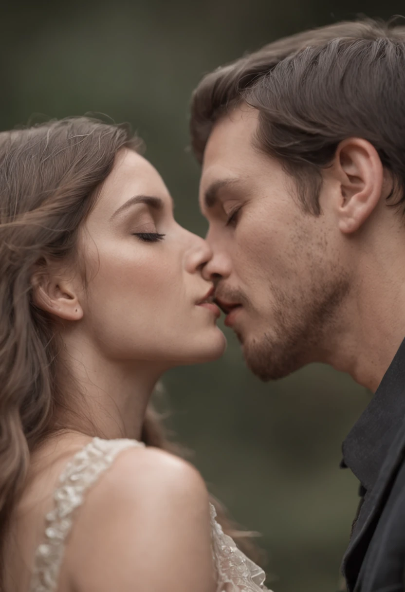 man and woman kissing