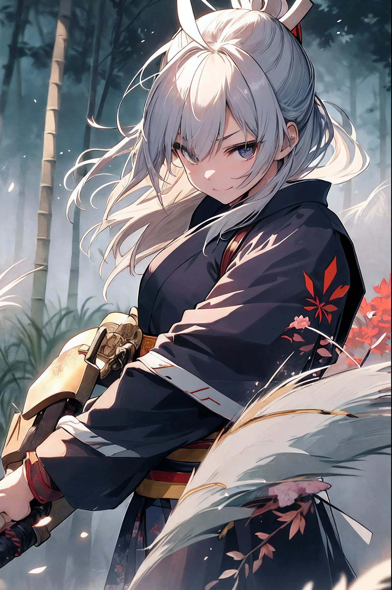 Beautiful Japan countryside、Lightly armed female samurai stands。
Samurai wear simple kimonos and rustic armor、In his hand he holds a Japan sword。
Blue in the countryside々A bamboo forest spreads out、A gentle wind is blowing。
Samurai hides in the grass、Pay attention to enemies creeping around。
A smile appeared on the samurai's face、Tension and anticipation are mixed before the battle。
The blade of the Japan sword glows lightly、Depict the moment when the light movements of the samurai's body dance beautifully in battle。
Use this prompt to、Lightly armed female samurai unites with nature、Draw a moment of battle。