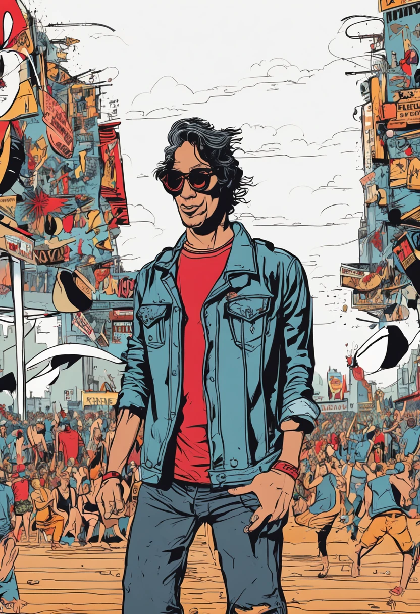 fundo show de rock, palco, rock in rio, guitarrista baterista e baixista, punk, show