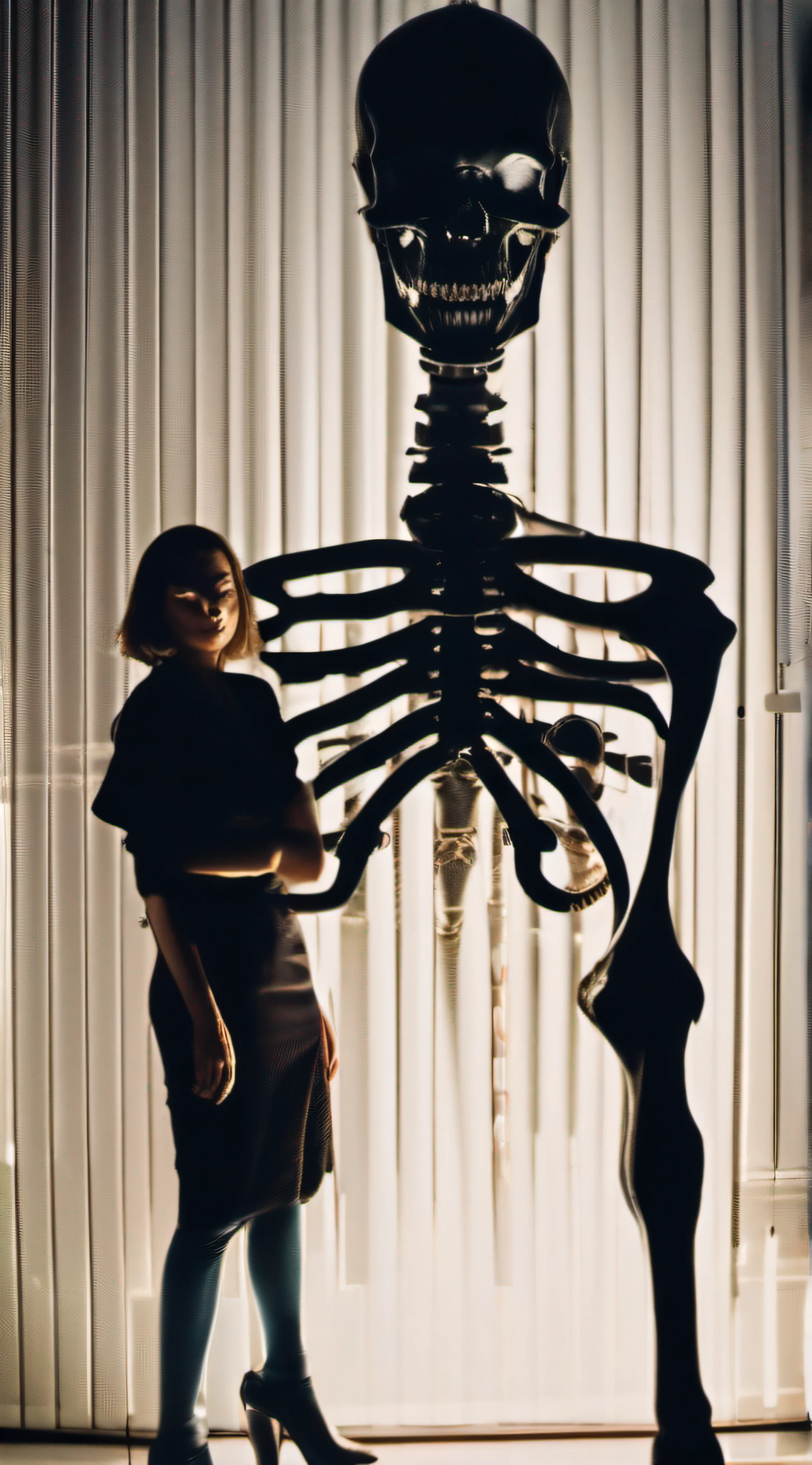 "(The best lighting, alto contraste, oscuro, dramatic),(Chica rubia junto a una cabra negra gigante, Open the rib cage, autopsia, caldero con huesos humanos, sangre por las paredes). Luz Caravaggio"