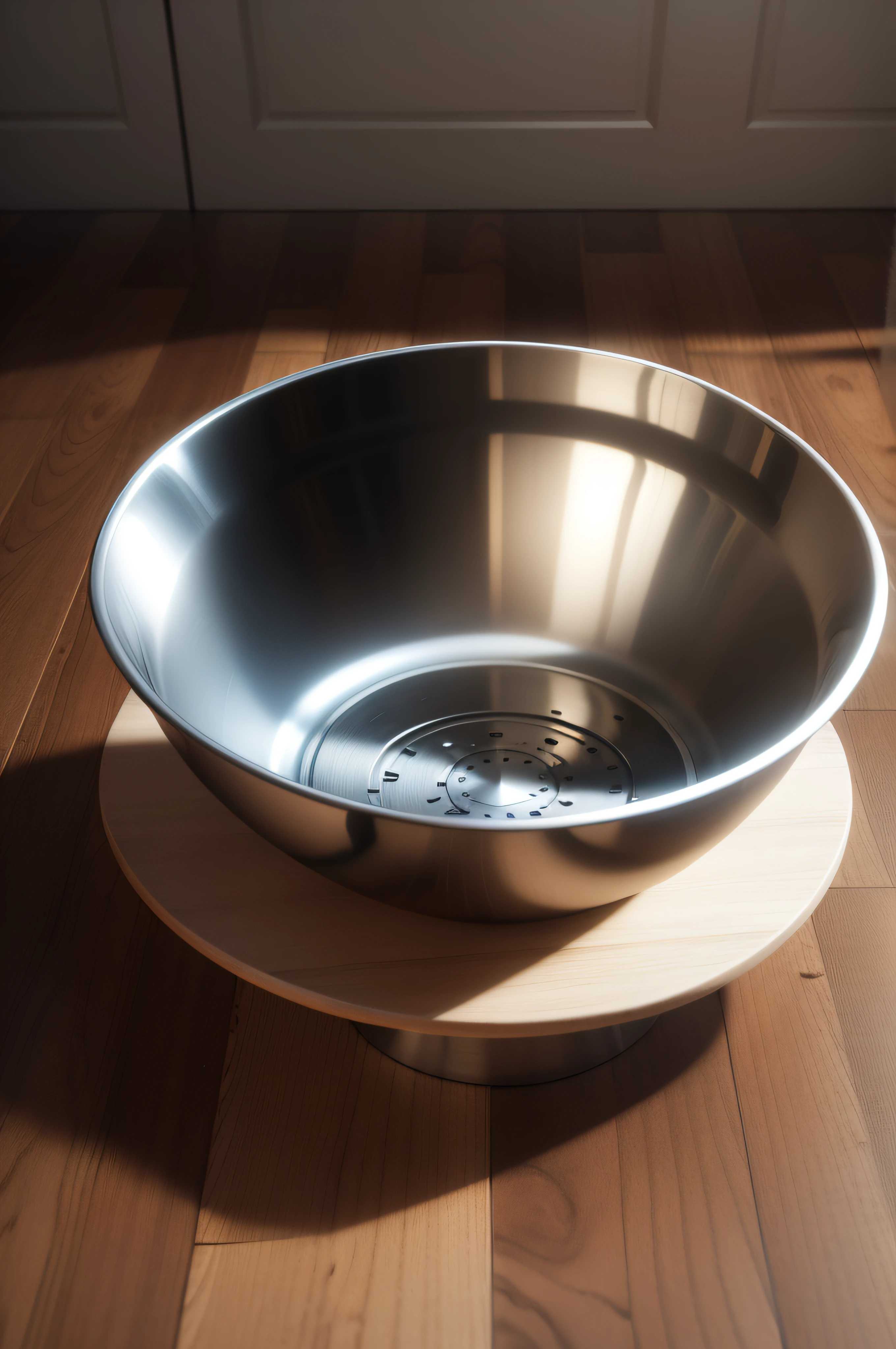 an empty steel bowl, 3d render