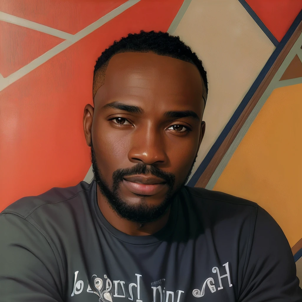 There is a man who is sitting with a mobile phone, 4 0 ans homme, Emmanuel Shiru, Édouard Buba, Areas of Adebanji, Godwin Akpan, David Uzochukwu, Alphonse Musha, inspired by Ras Akyem, par Chinwe Chukwuogo-Roy, 3 2 ans, 3 6 ans