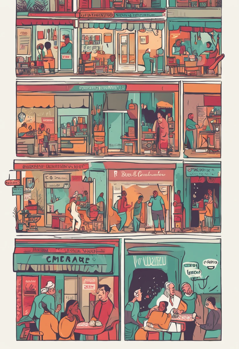 (melhor qualidade) homem velho colorido. mulher branca em frente a uma sorveteria segurando um telefone