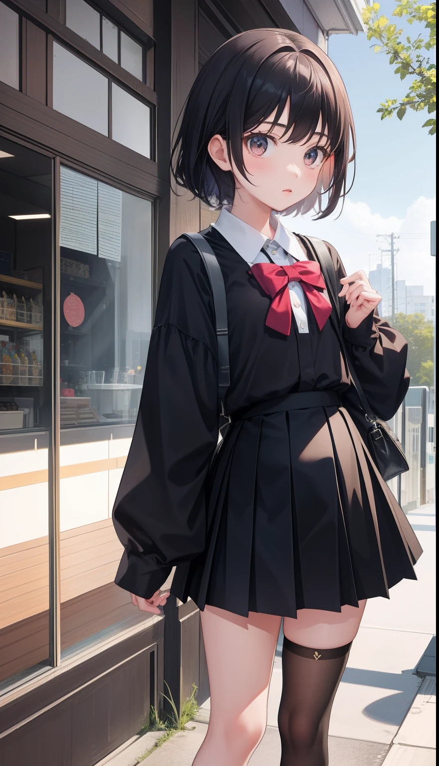 1girl in、AS-Adult、cute little、pleatedskirt、a miniskirt、