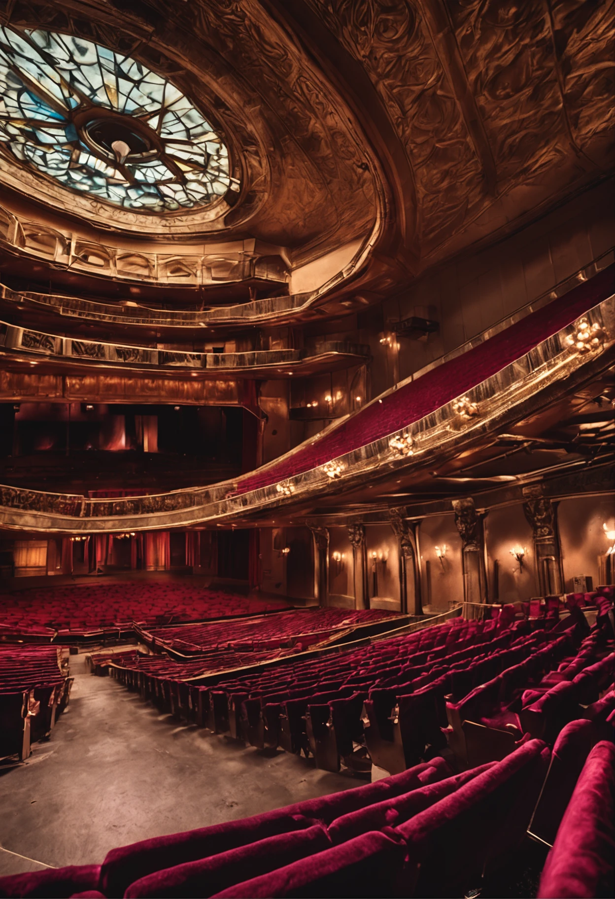 The opera stage is empty