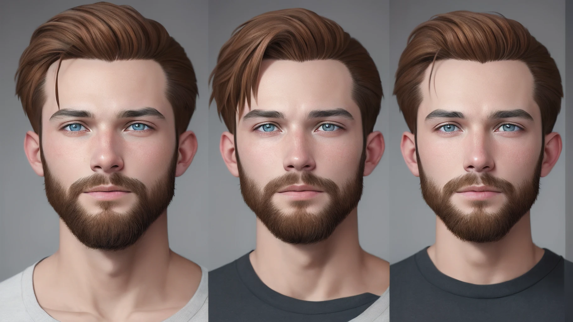 ****** de ******* de idade, sem barba, cabelo castanho cacheado e curto, olhos castanhos, rico em detalhes num fundo branco, estilo personagem de livro