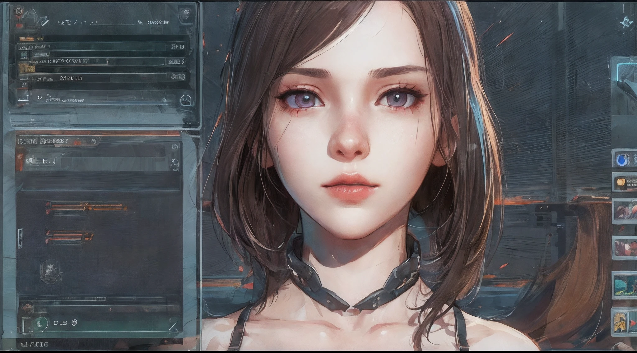 ((nsfw)),a close up of a woman in a outfit standing in front of a screen, a screenshot by Josetsu, polycount, process art, pc game with ui, full character, main character, in game, 8 k character details, leaked image, in-game, in - game, inventory item, screencapture, hd screenshot, new character, ingame image