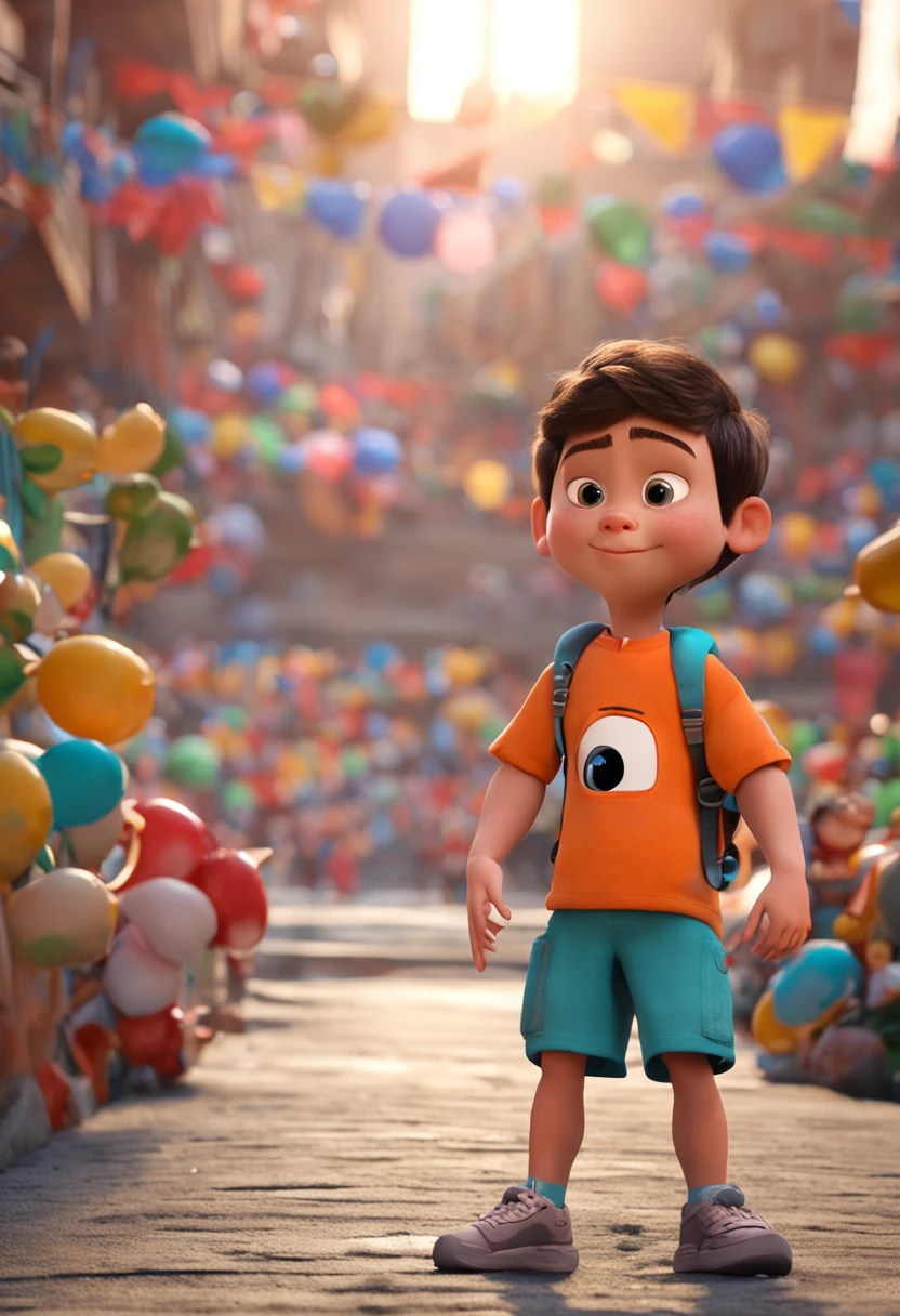 (Pixar 1.23 estilo) 1 menino ((parte superior do corpo frente, busto tiro)), solo, cute child, morena, tracksuit bonito, menino, korean child, playground, triste ((obra-prima, mais alta qualidade)), (composite lighting)