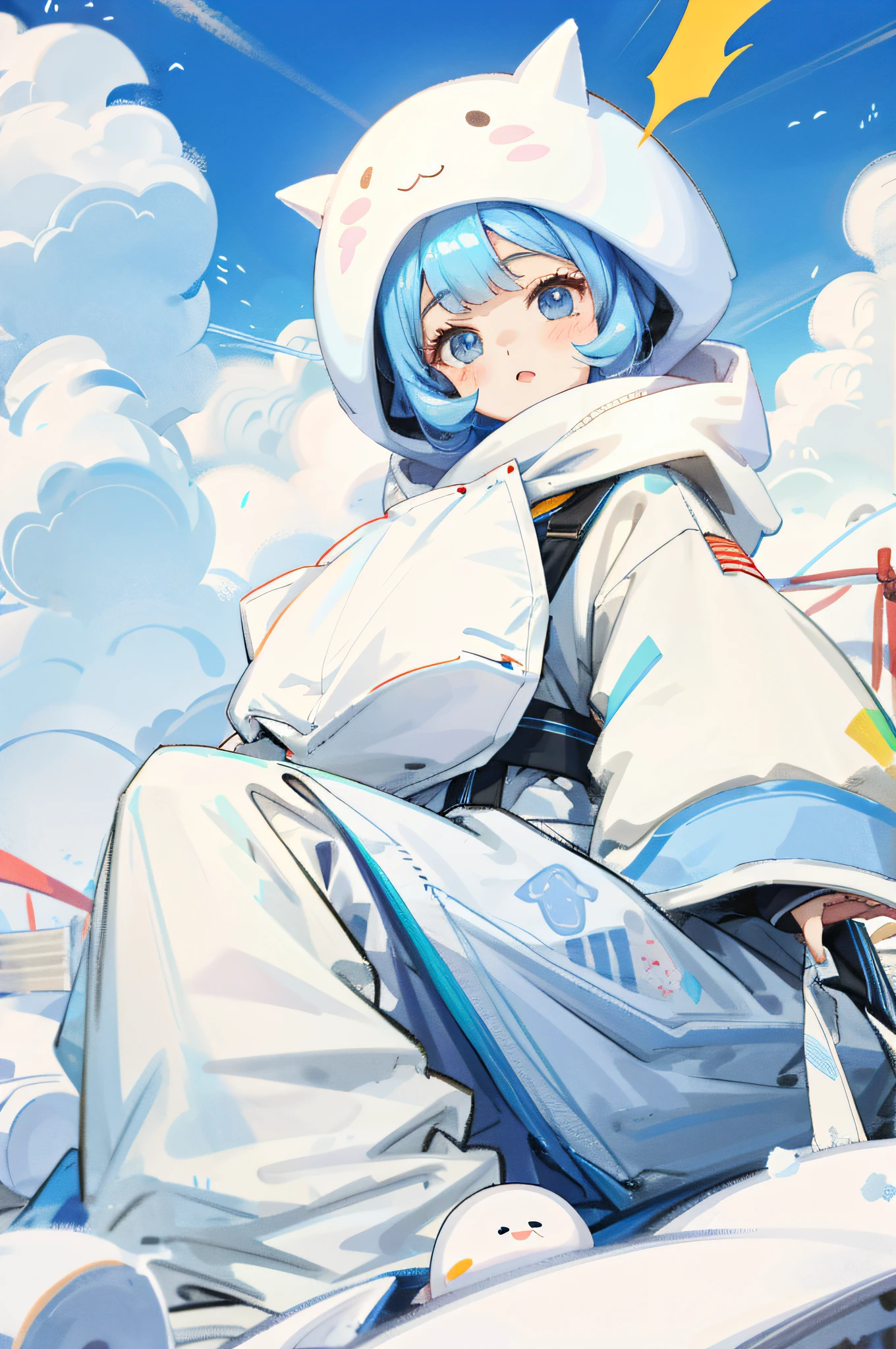 A girl who looks like a marshmallow