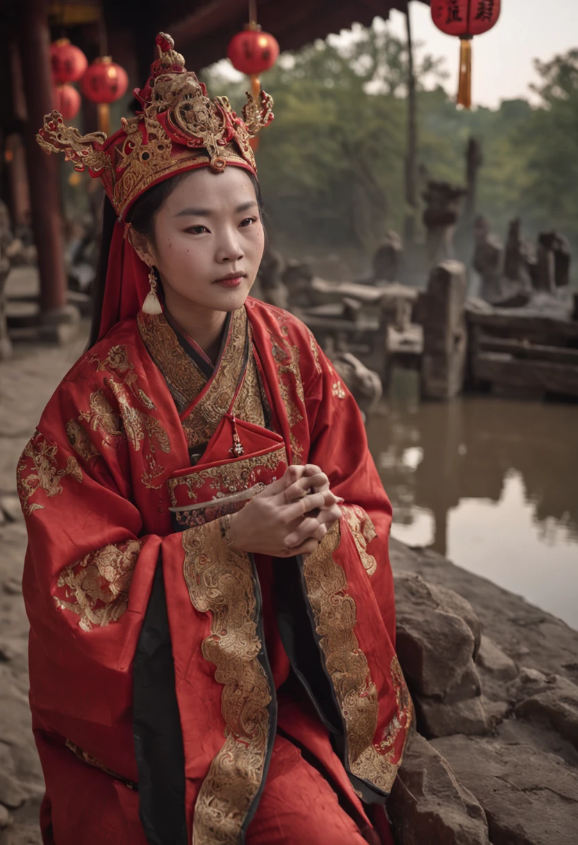（（The Middle Yuan Festival at night，Ghost Festival，Scary scenes，smooggy）），ancestor worship、Put river lights、