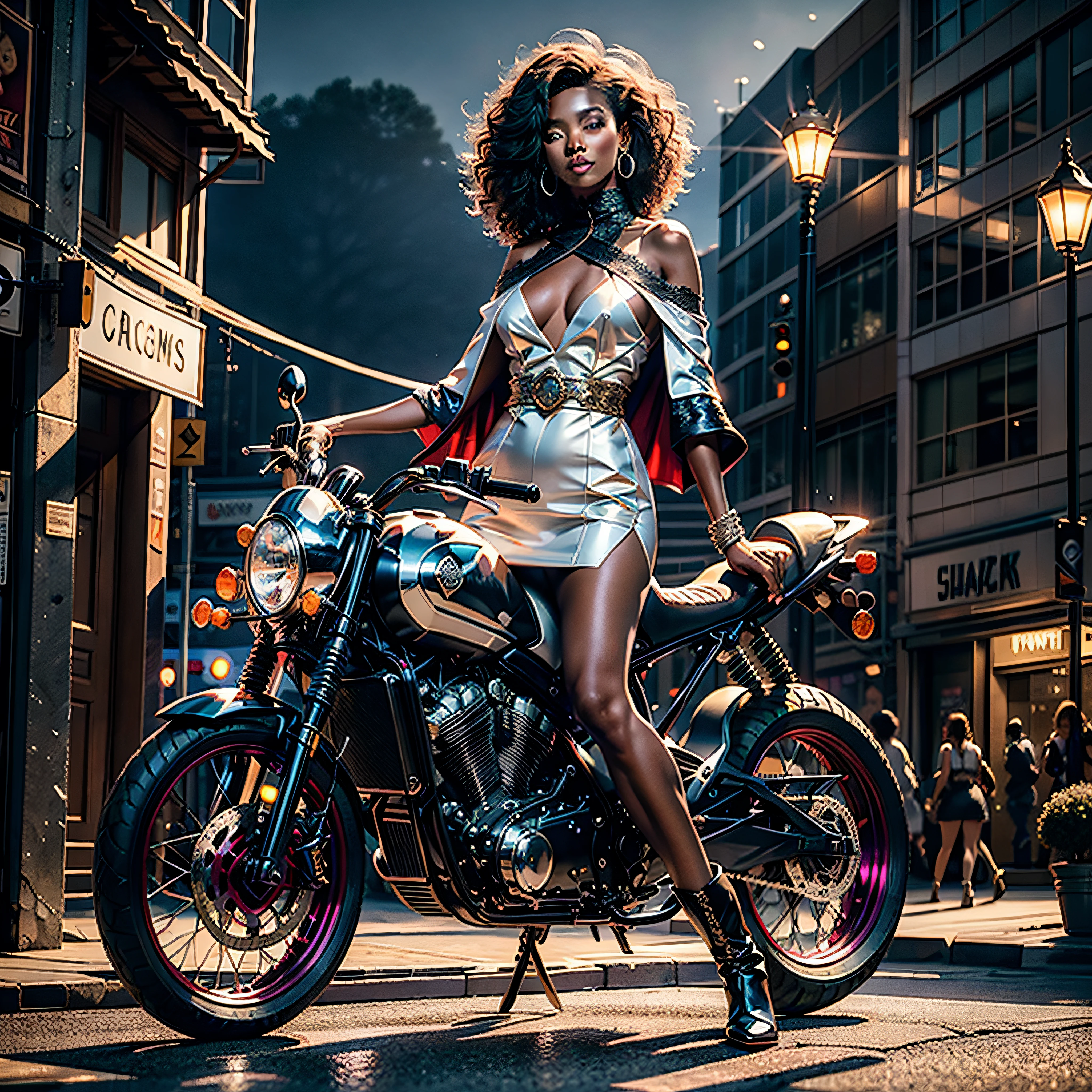 Masterpiece epic sunLight girl Heroe Marvel "Storm" outfits Beholder ultra realist saturate meticulously intricate ultra pro-photorealistic optimal ultra high_quality accurate ultra high_detail ultra_highresolution color-coded shading max perfection reflex graduated reflection extreme improved Octane_rendered opengl-shaders glsl-shader UHD XT3 64K 32K 16K 8K DSLR HDR unrealengine5 romm rgb pbr Analogic ultra_Sharpness focus fxaa cgi vfx sfx fkaa txaa rtx ssao post-processing post-production cell-shading tone-mapping volumetric lightning contrast Shadow 3dcg darkness night outdoor Moon global luminescence Fire-follet Goddess dazzling moto mounted bike motocycle hearth "Riders" ride Ark "Heavy Metal" Diplomatic Queen sundrop glamour female Cosplay "Ororo Munroe" Baroque hairstyle black african dreadlock curly ecstatic agate symmetrical athletic fullbody blackess skin tanmed epic gorgeous clean cheekbones effects rougeoiment embarrassed lazuli ultra beautiful yeux dark brown pupils black irises turquoise sapphires open mouth teeth obvious smile (tougue fall droplet water drop of water) cape levitating jacket floating Bridaldress Dickey Collar Charm Elastic Lace Turtleneck Sleeve Blouse Pullover Lining clavicles shoulders:Open papillotes white leather breasts fine sideboob satin safran orange yellow skirt soies assorties lace corsait gothic zip tin livid red thick amples spinelles nombril revealing diamond heart chastity_belt silver adorned padlock Gold lock pubis scarlet pubis-hairy obvious indigo garter snap thighs legs boots gothic ruby invoke CGSCOSITY onyx jukebox (EOS R6 135mm 1/1250s f/2.8 ISO400) opal inox rune armor chrome gold heavyflat band fathom richly decorated glyphs ornate lava micro navy plasma Tourmaline silver earth engravings lava incandescent flash depthfield street population Urban background floraison Monarch equirectangular 360 deep path kindergarden chef-d' monster butterfly tattoo Bruce_Weber girl naked sex nsfw multi various etc.