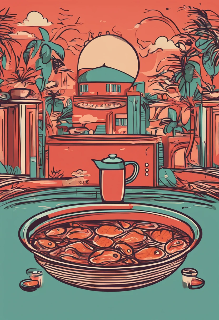 logo, hot pot, Simple round, Health words