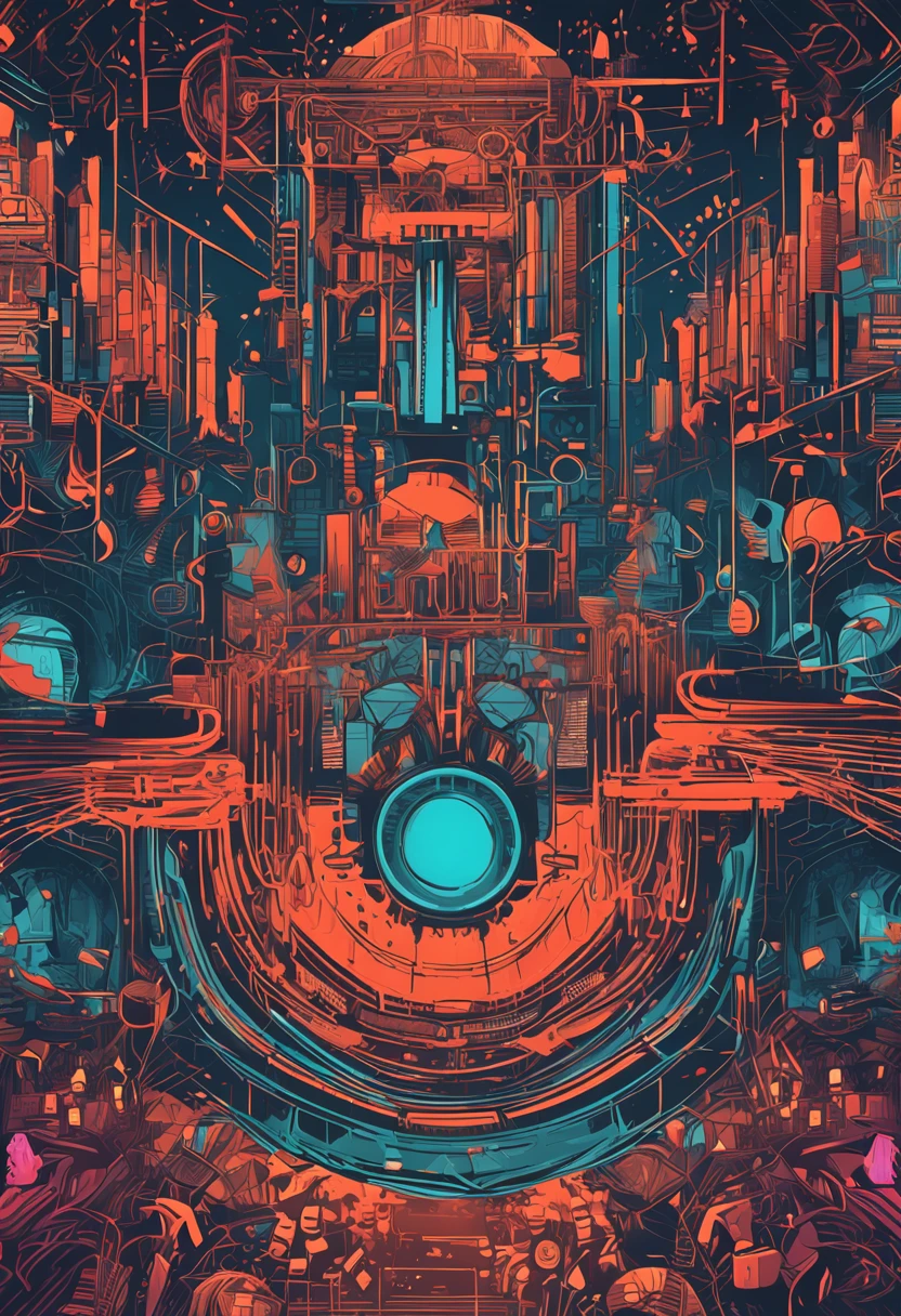 Abstract network concept, vector, Vivid colors, Master parts, best qualityer, intricately details, Realistic details, gothic theme, ringlights, do lado de fora, cinematic shading, Greg Rutkowisk