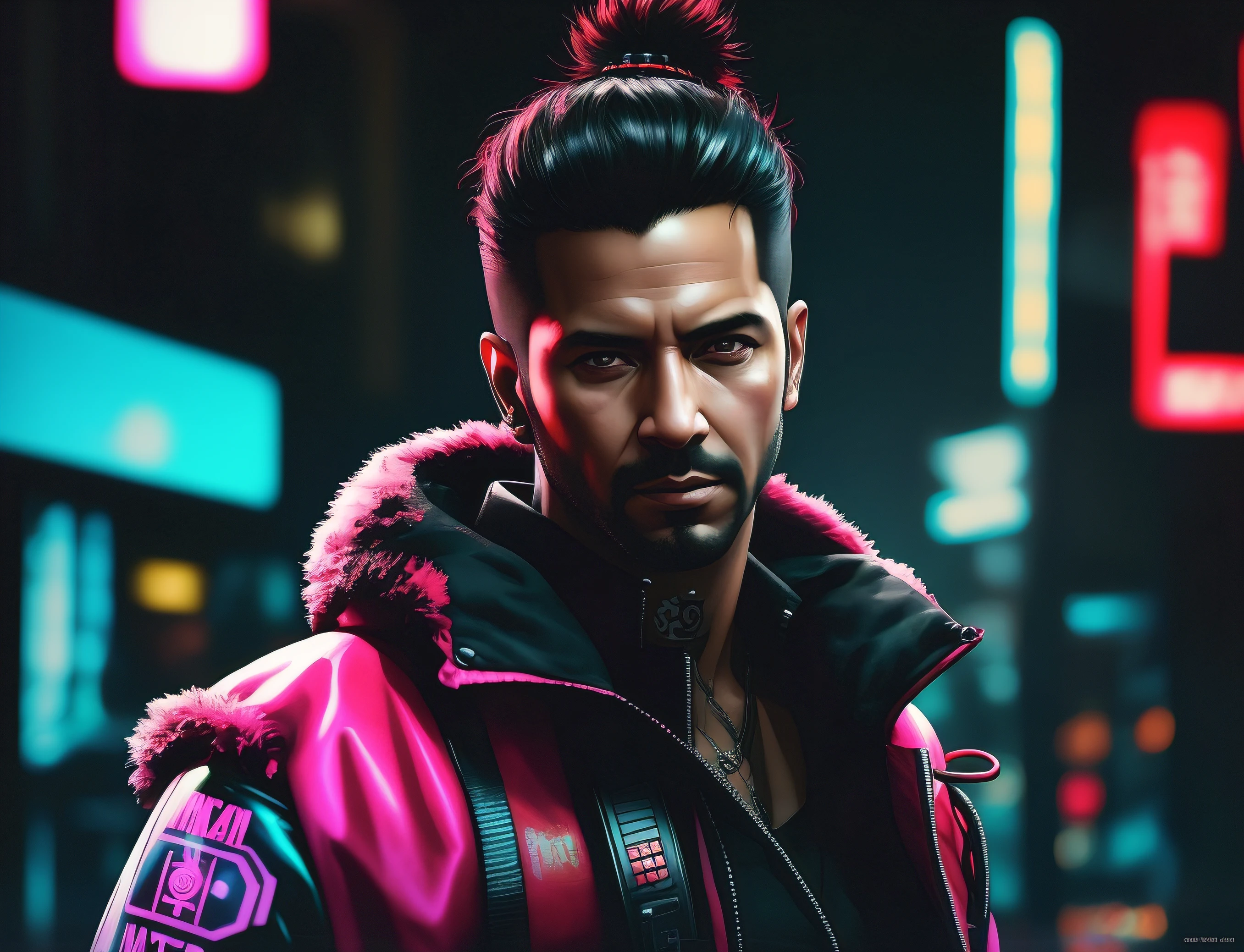 Arafed imagem de um homem com um sci - fiorer em seu peito, Arte digital detalhada em 4k, Arte digital altamente detalhada em 4k, Retrato de Adam Jensen, Epic portrait illustration, Retrato de um homem cyberpunk, pintura digital futurista, estilo pintura digital, Arte Digital 4K, 8k hd papel de parede arte digital, fan art, Retrato de um samurai cyberpunk