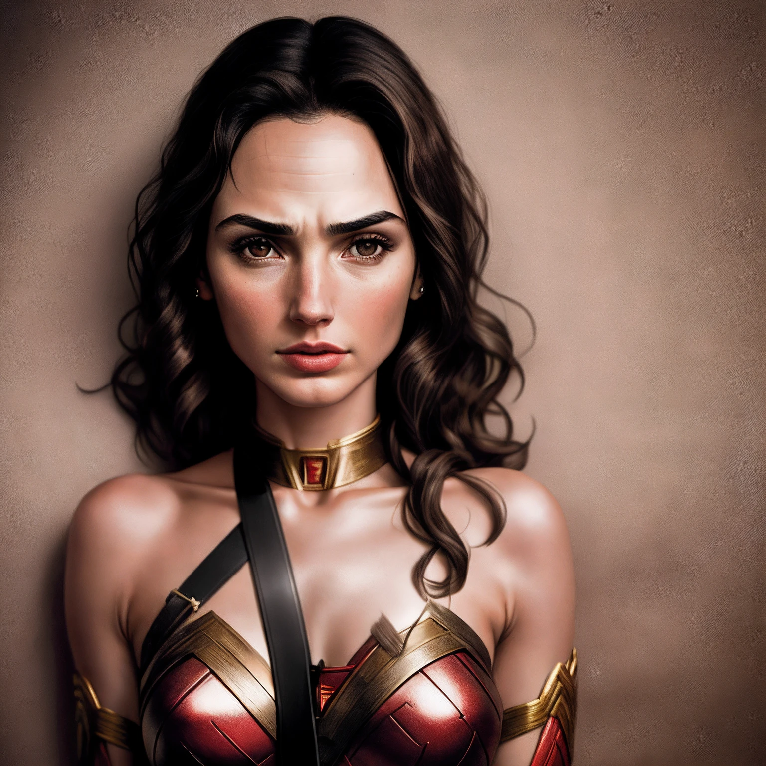 Retrato de Gal Gadot, in the style of Plato, filmed with a Hasselblad camera --v 5.1