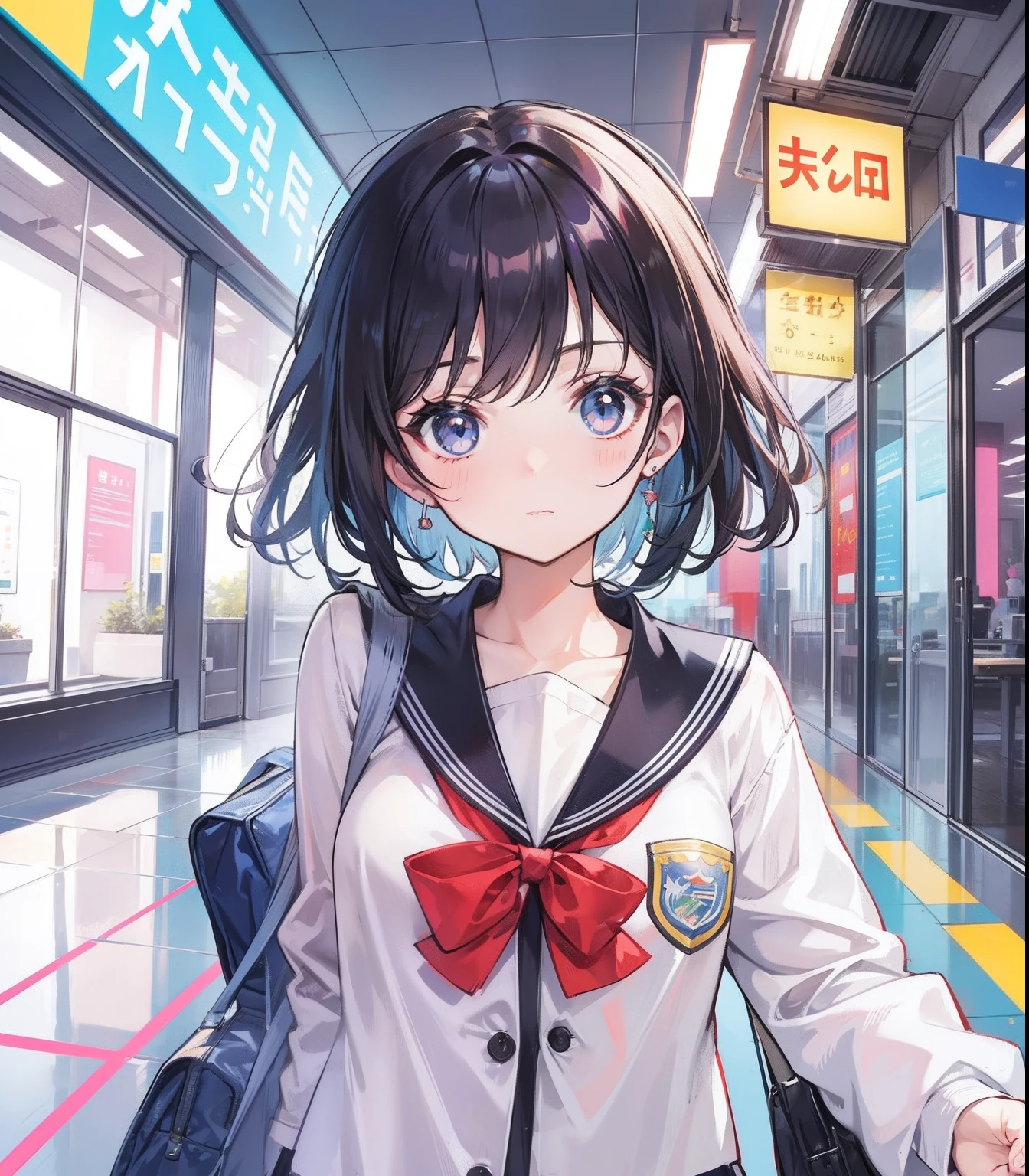 Student uniform cute girl,Light color scheme