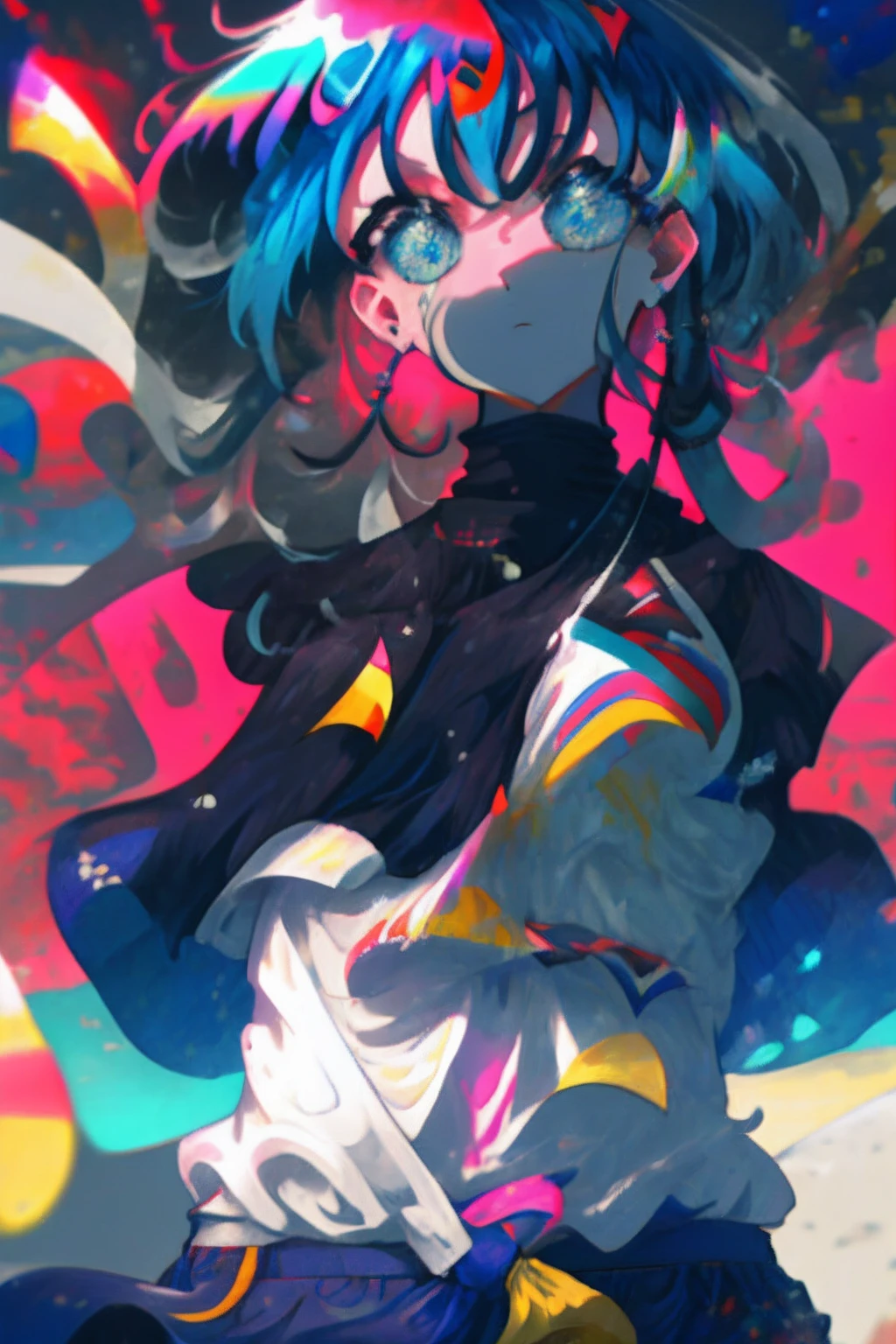 gros plan, Grands yeux, yeux, yeux complexes, Unique students, Unusual students, big breast, kunaboto, big boobs, pretty girl, vibrant color, abs,, muscles, thicc, complexes background, energy,