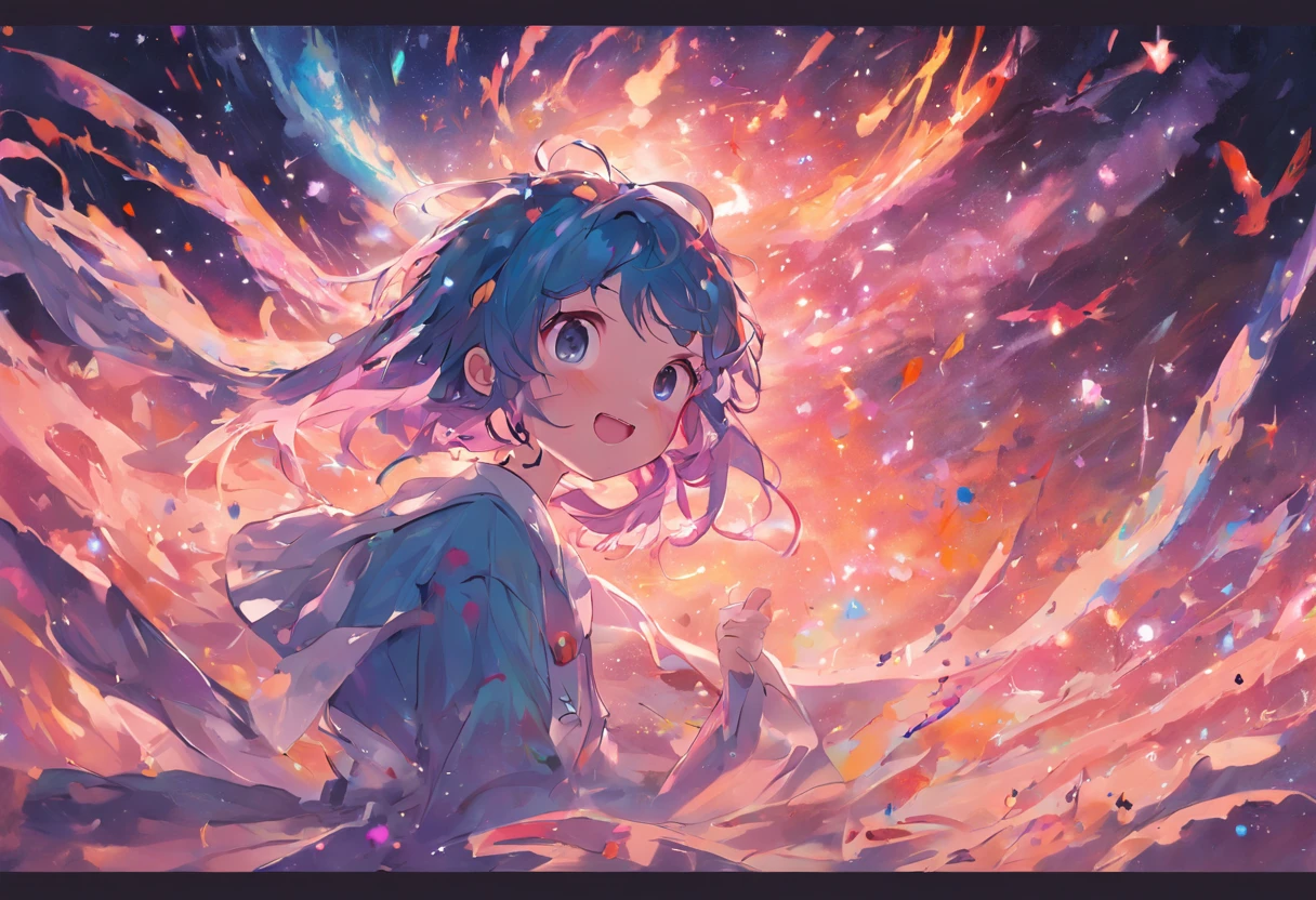 (((obra-prima))), melhor qualidade, pintura detalhada, Incredibly beautiful illustration, dynamic visual, central character Luan with lunar eyes and a magical smile.