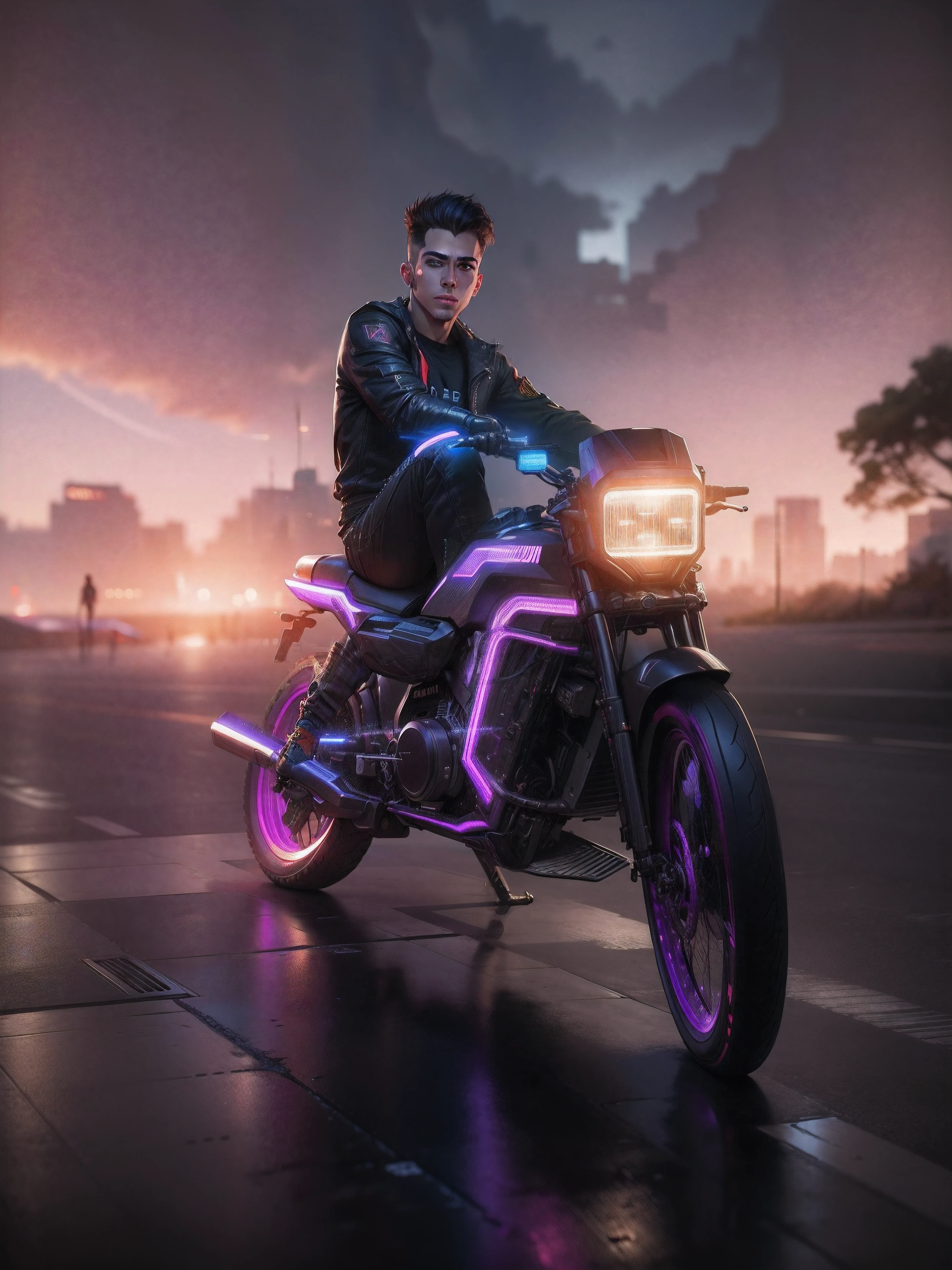 Change background cyberpunk handsome
boy, realistic face, 8k, ultra realistic|