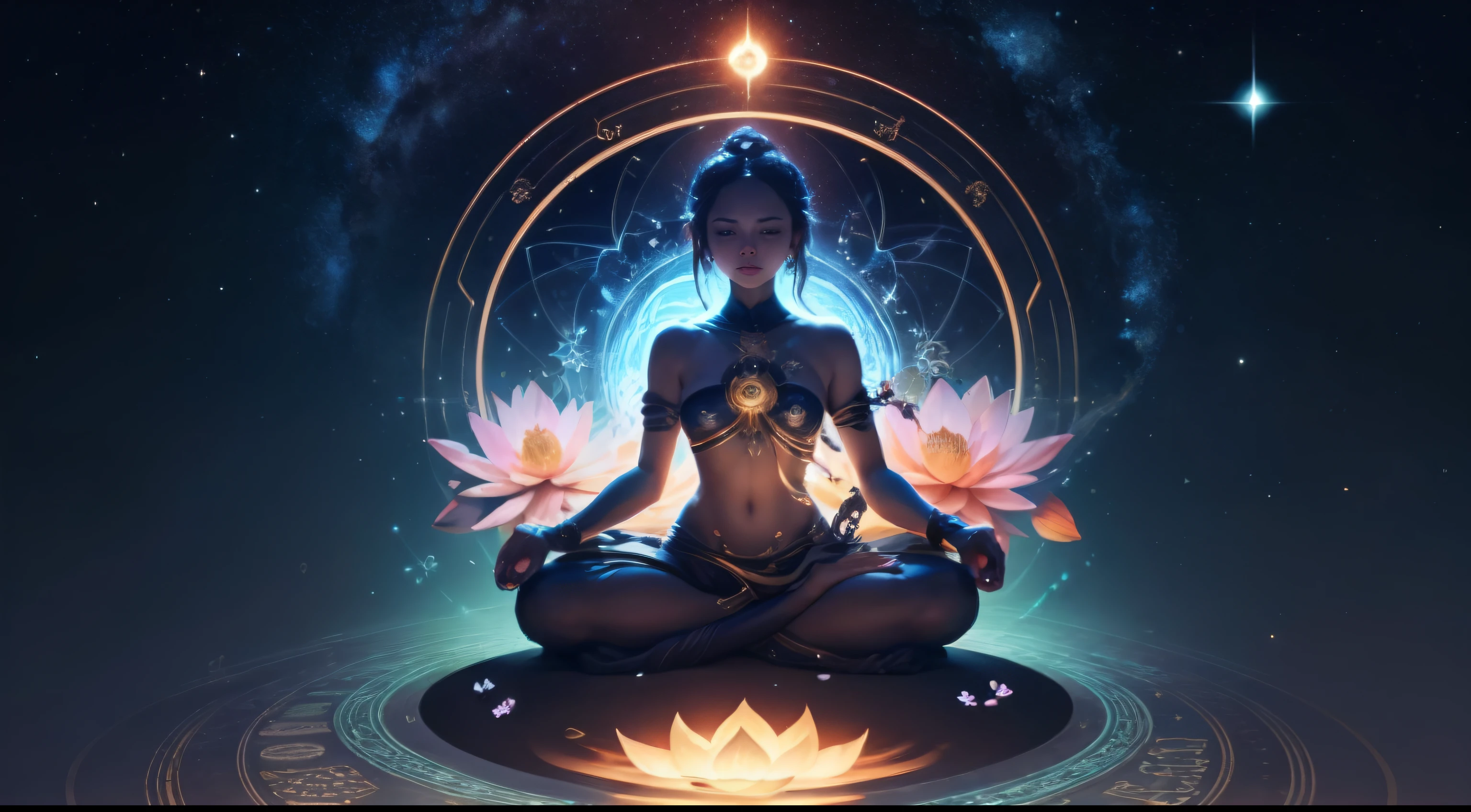 symbols: Include symbols related to the Law of Attraction, like a magnet or a puzzle head coming together, symbolizing the manifestation of dreams and the alignment of energies. Petals of flowers or stars can also be incorporated to represent expansion and growth.
Elementos visuais: Include images related to the journey of self-development and manifestation, Like a winding path leading to a bright horizon or a person meditating in a lotus position. These elements can represent the personal journey and connection to the universe.
Aesthetic Coherence: Maintain a cohesive aesthetic with other graphic elements used in the channel, como um logotipo, video thumbnails and other visual elements. This will create a consistent and recognizable Re visual identity