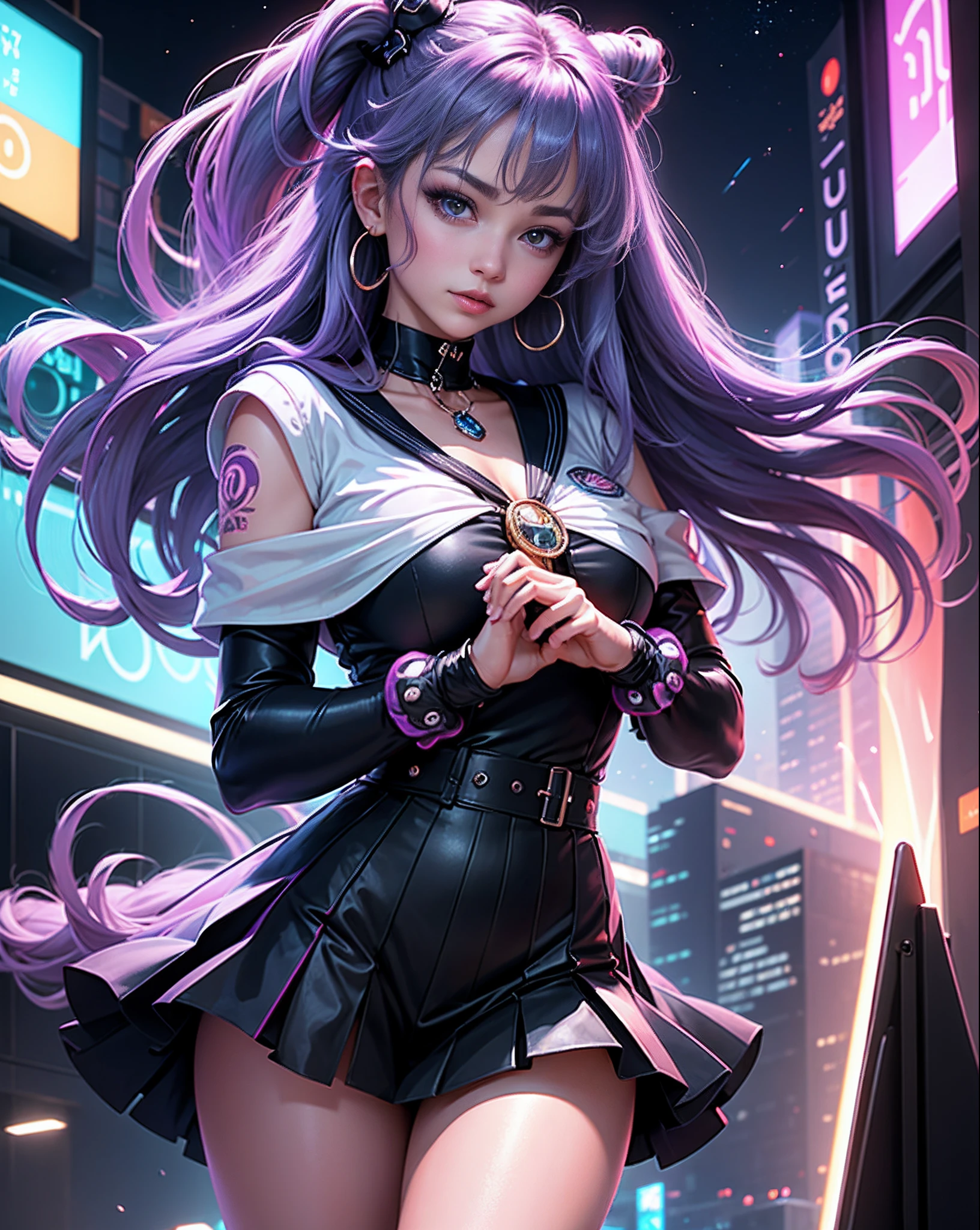 Young, beautiful, exotic, shameless girl, anime girl, well-defined hair,Black eyes, facial focus, looking at camera,((anime style)),abstract purple background, maximun upscale, artwork,lots of details, specific details, hypermaximalist, ultra graphics, very high graphics, very high realism,realistic, hypermaximalist, 4k, 8k, amazing, maximum quality, extreme realism, uhd, shaders, ultra realistic, hypermaximalist, ultra graphics,ultra details. --auto --s2