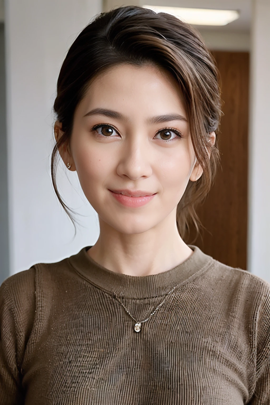 PM、Doctor dressing、Light Brown Fringe Short Hair、Light Brown Eyes、1girll、innocence、(Photorealsitic)、(intricate detailes:1.2)、(​masterpiece、:1.3)、(top-quality:1.4)、(超A high resolution:1.2)、超A high resolution、(A detailed eye)、(detailed facial features)、HDR、8K分辨率、(lensflare:0.7)、Busy with inspection reports、Face Buyer