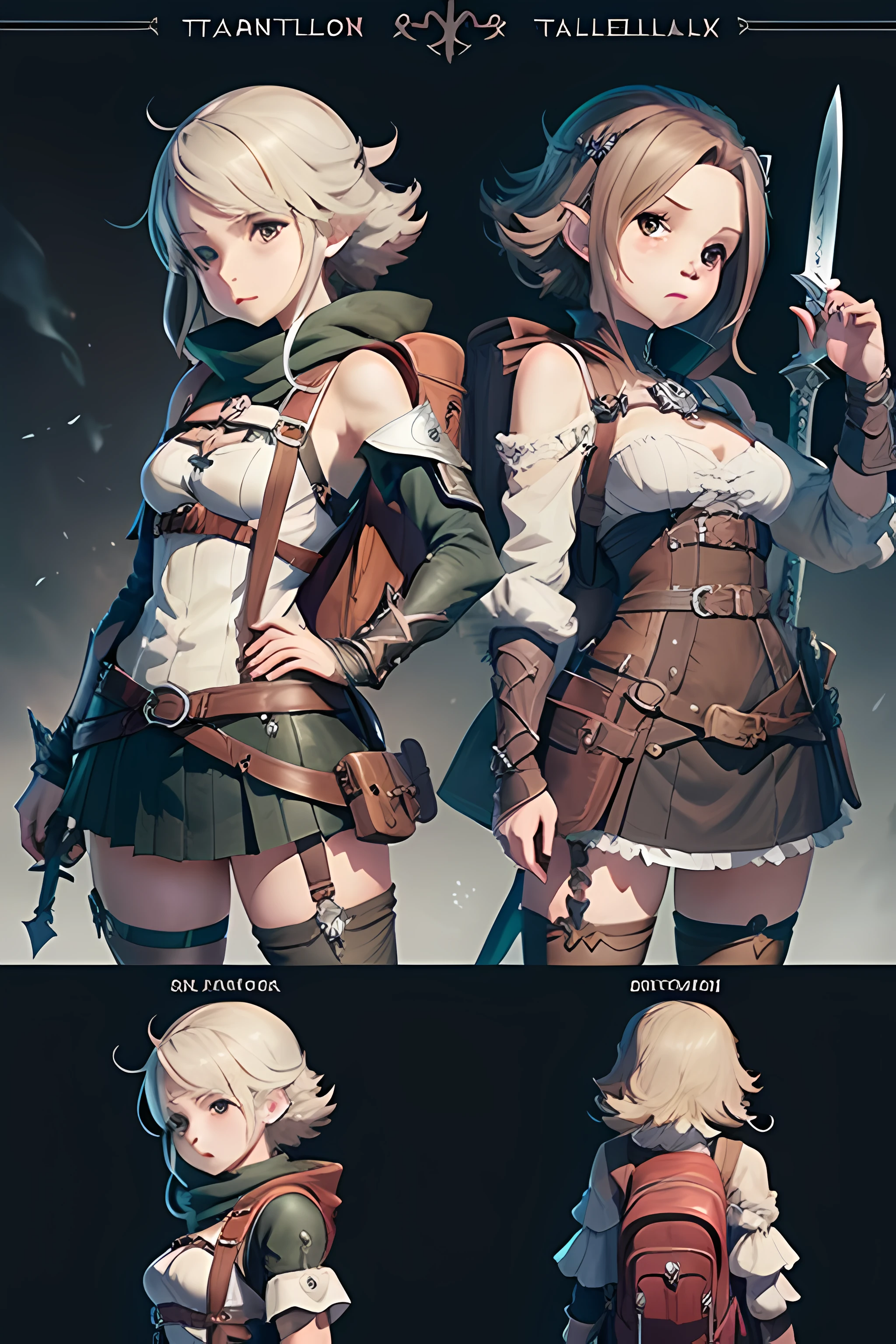 Anime character with backpack and sword in hand, octopath traveller style, from bravely default ii, boris valejo. octopath traveler, haibane renmei, jrpg character art, Octopus Voyager, Female protagonist 👀 :8, ( ( character concept art ) ), final fantasy tactics character, natalie from epic battle fantasy, Official Character Art, Finger correction