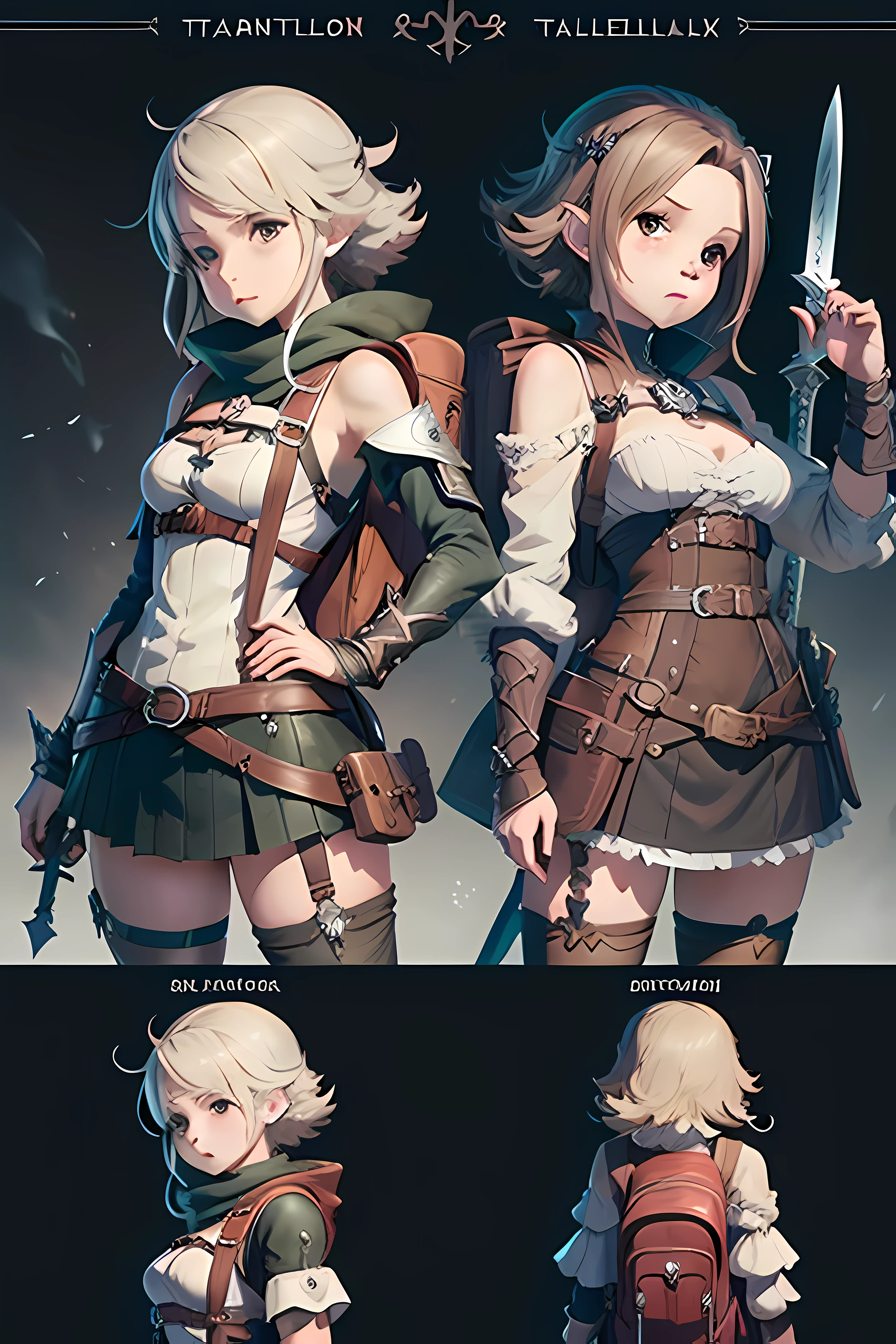 Anime character with backpack and sword in hand, octopath traveller style, from bravely default ii, boris valejo. octopath traveler, haibane renmei, jrpg character art, Octopus Voyager, Female protagonist 👀 :8, ( ( character concept art ) ), final fantasy tactics character, natalie from epic battle fantasy, Official Character Art, Finger correction