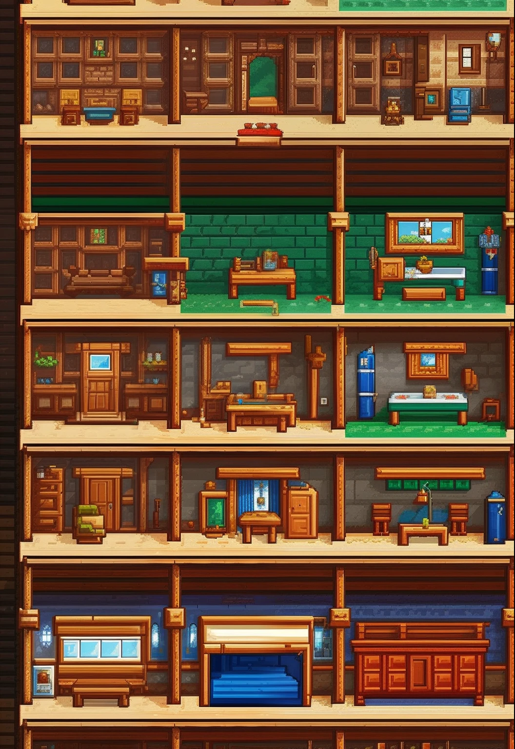 {{pixel Art}}, Retro, Horizontal plates, inside a room, Pixel game scenes, Pixel game assets, Flat viewing angle, Pixel furniture, 2d, medieval