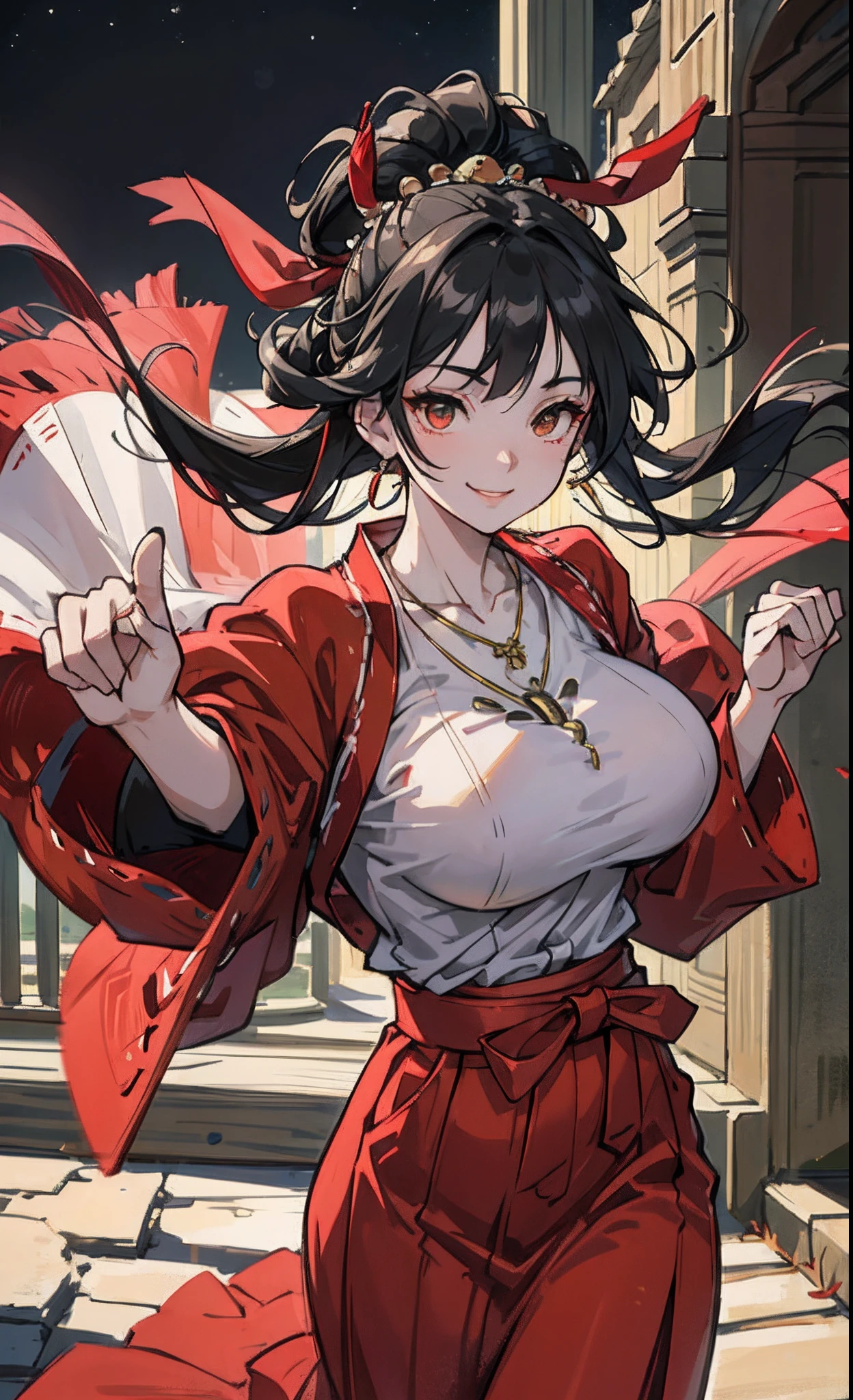 (8K、top-quality、masterpiece)、Taisho Era、japanese kimono、Beautiful adult woman、Graceful,((Super huge Colossal Colossal massive chest)),Pensive、boredom、Sentimental、suffocating、Enlightened smile、long-haired with black hair、Ahoge、braid ponytail、musculature、Muscular beauty、Muscle Beauty、