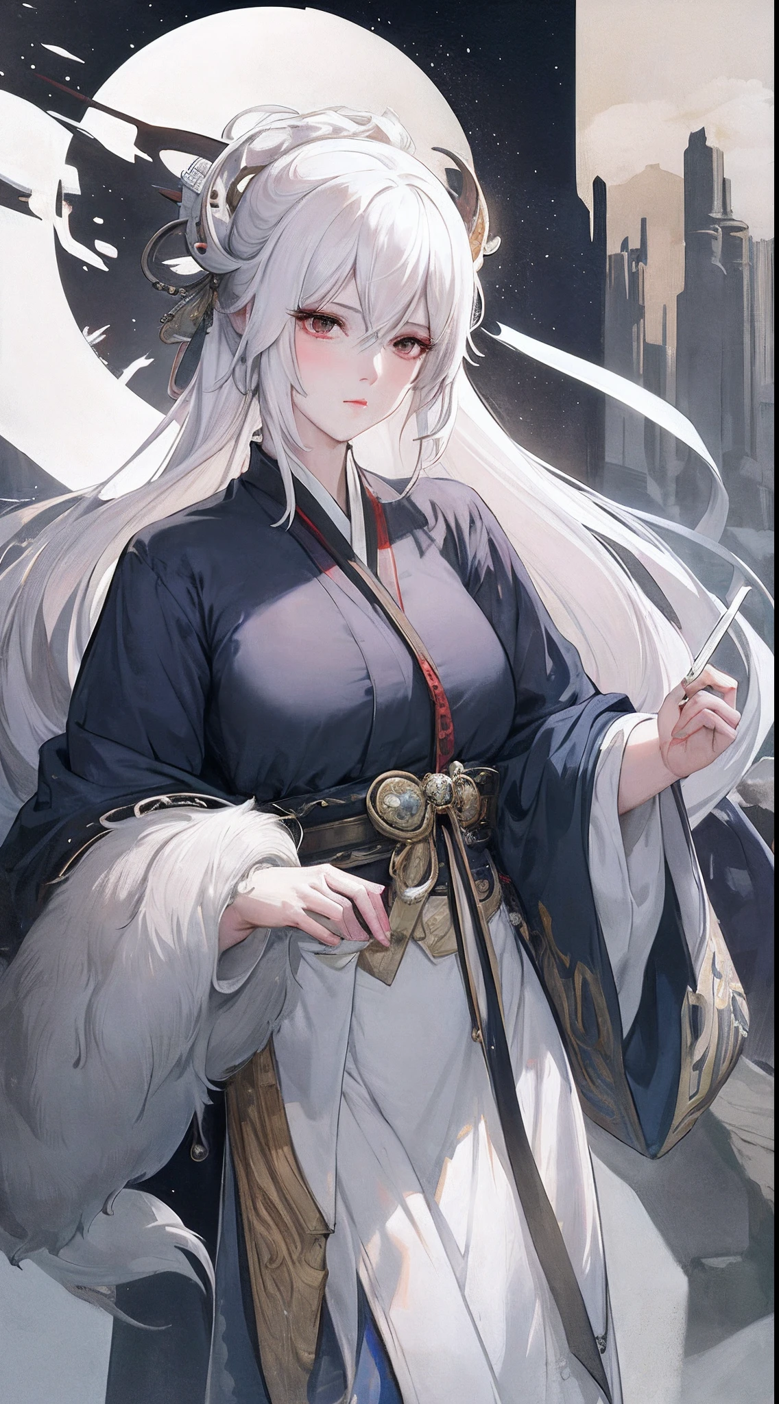 Top image quality Original Characters、Pink smog、Volume Lighting、Silver long hair、X、Summer kimono、Tokyo Underground Labyrinth、The Monster