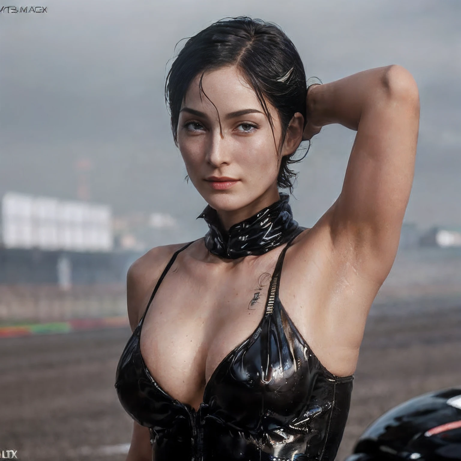 (masterpiece:1.15, Best Quality:1.15, High resolution:1.3, 32K HDR:1.3), (Perfect portrait of the Trinity00:1.2, Short hair, car racer outfit:1.1, full face covered racing helmet on her head:1.8, Perfect Anatomy:1.1), (Ultra detailed eyes:1.15, hyper derailed face:1.3, Perfect slim body style, Detailed mouth:1.1, Detailed skin texture:1.4), (Atmospheric lighting), Shot with Aricum LT camera, (In an racing circuit:1.2, huge tits:1.5), (squatting and opening legs:1.35, insert huge penis toy into her vagina:1.7, showing shaved armpits:1.55, Dark atmosphere, full body shot:1.1),