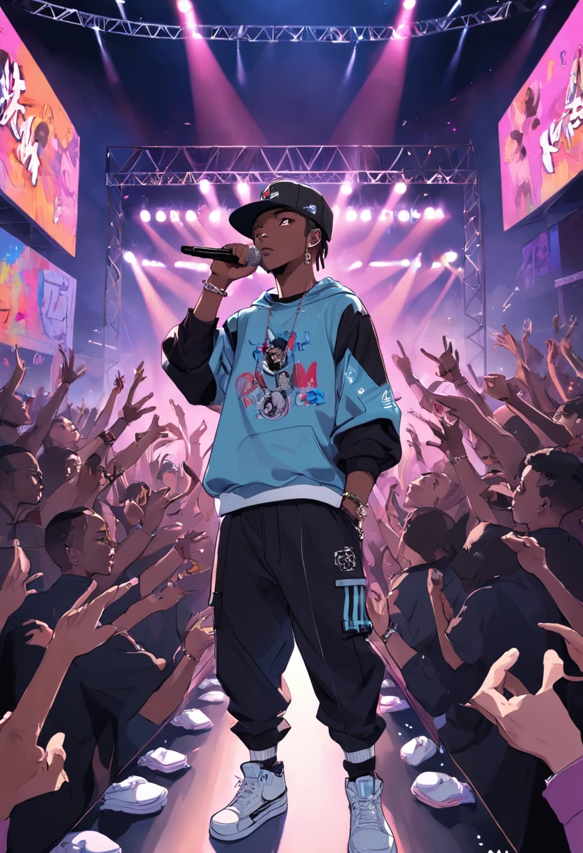 "Create a captivating portrayal of a charismatic drill rapper in the midst of a powerful performance. Visualize a diagram that radiates confidence, Decorated with fashionable streetwear that exudes a bold posture. Their attitude is、When they command the stage、Magnetic, Channel the raw energy of their lyrics and beats.
Imagine that the rapper's microphone is firmly gripped with one hand, Although the other hand makes a gesture with purpose, Emphasize the rhythm of their poems. The background of the stage is、Pulsating with dynamic visuals that match the intensity of their music — flashing lights, Graffiti-inspired artwork, and hypnosis patterns.
When the rapper moves across the stage, The energy of the crowd reflects their own energy. Enthusiastic fans join, Echoing lyrics、Create an electrical atmosphere. The rapper's voice cuts through the air, Deliver scriptures that talk about life, struggle, And victory, Reflecting the realities of the urban environment.
In this performance, The rapper's persona is bigger than life, Embodying the essence of the drill rap genre. The lyrics are tinged with authenticity, Draw from personal experiences and street narratives. The beat reverberates with a peculiar urban heartbeat, And the audience hangs on every word, Performance Raw々Embrace Truth and Truth.
Capture the essence of the artistry of this drill wrapper, Charisma blend, Rhythm, And a compelling story. Convey the intensity of a live performance, Celebrating the connection between artists and audiences、Share moments to share emotions and expressions."