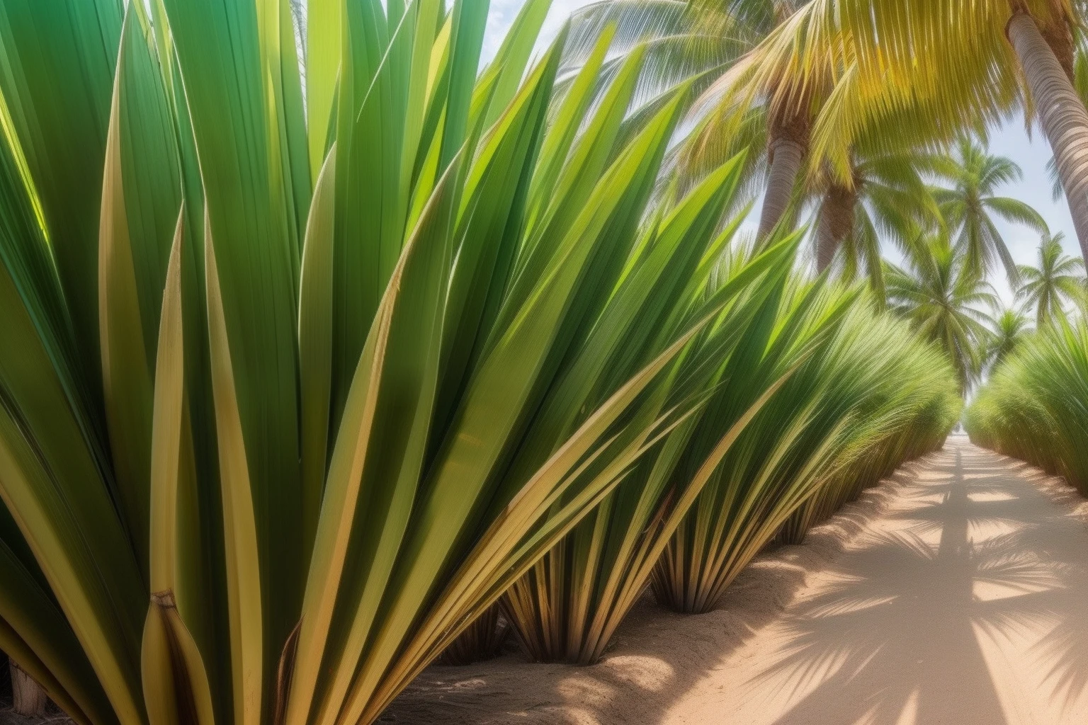 (8K、RAW Photography、top-quality、masterpiece:1.2)、超A high resolution、(Photorealsitic:1.4)、ultra-detailliert、tropics、Canary palm、Washington Palm、Sabal palm、tropical plant、Agave、yucca