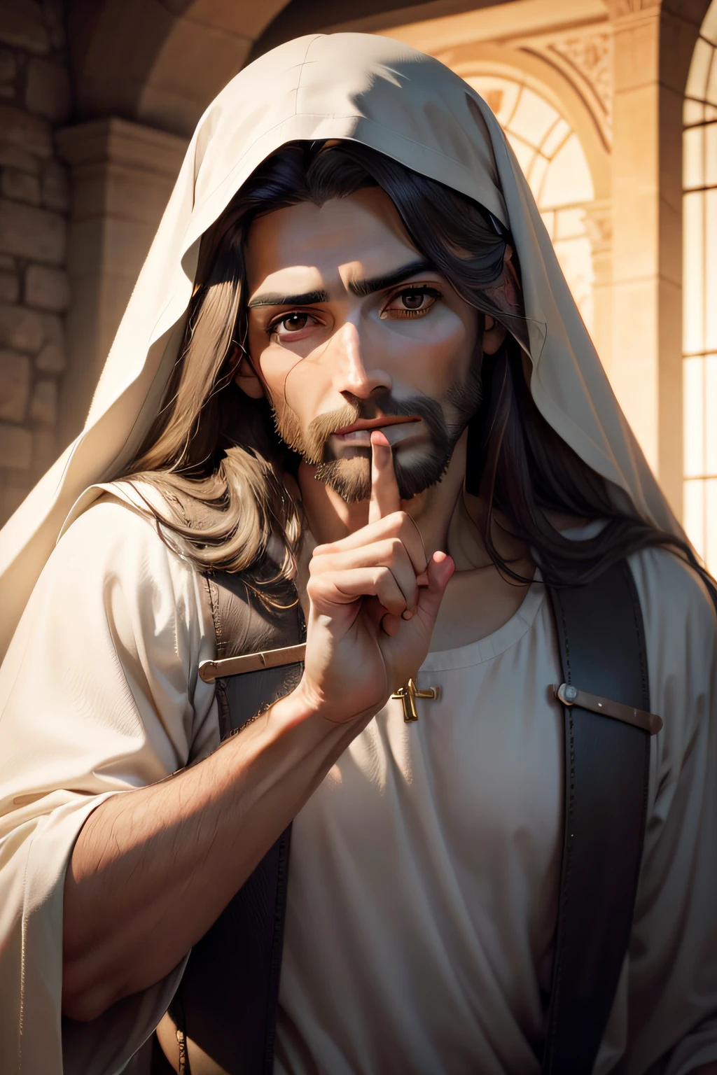 Jesus Cristo, Parece, realista, Jesus realista, jesus sinal de Pare, Stop hand sign, Foto realista, jesus of nazareth, hand open