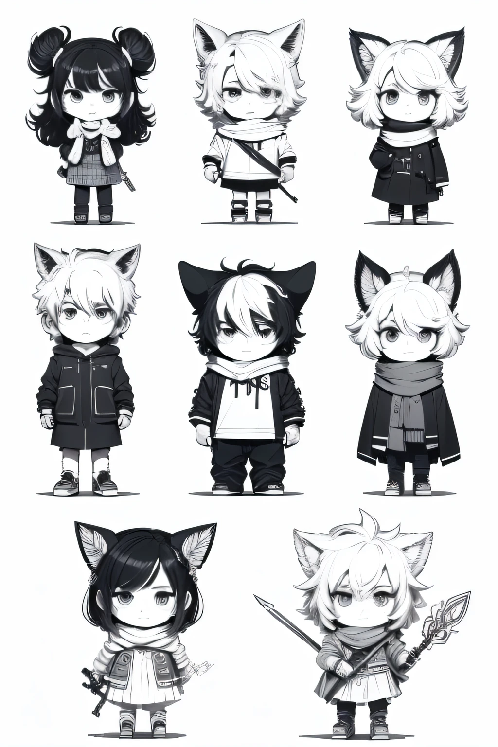 Character line drawings