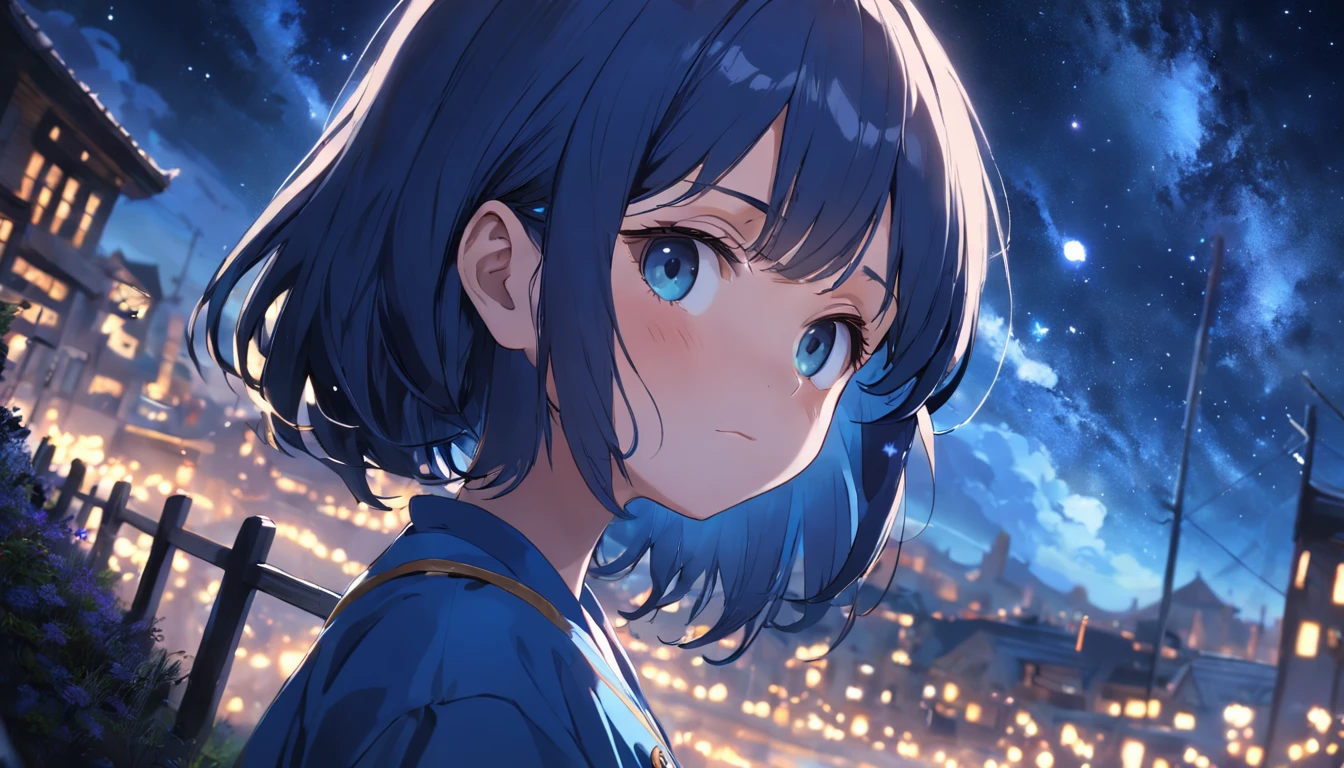 girl, otherwordly beauty, looking at starry night, smooth ultra accurate detailed 4k high resolution, masterpiece, starry night