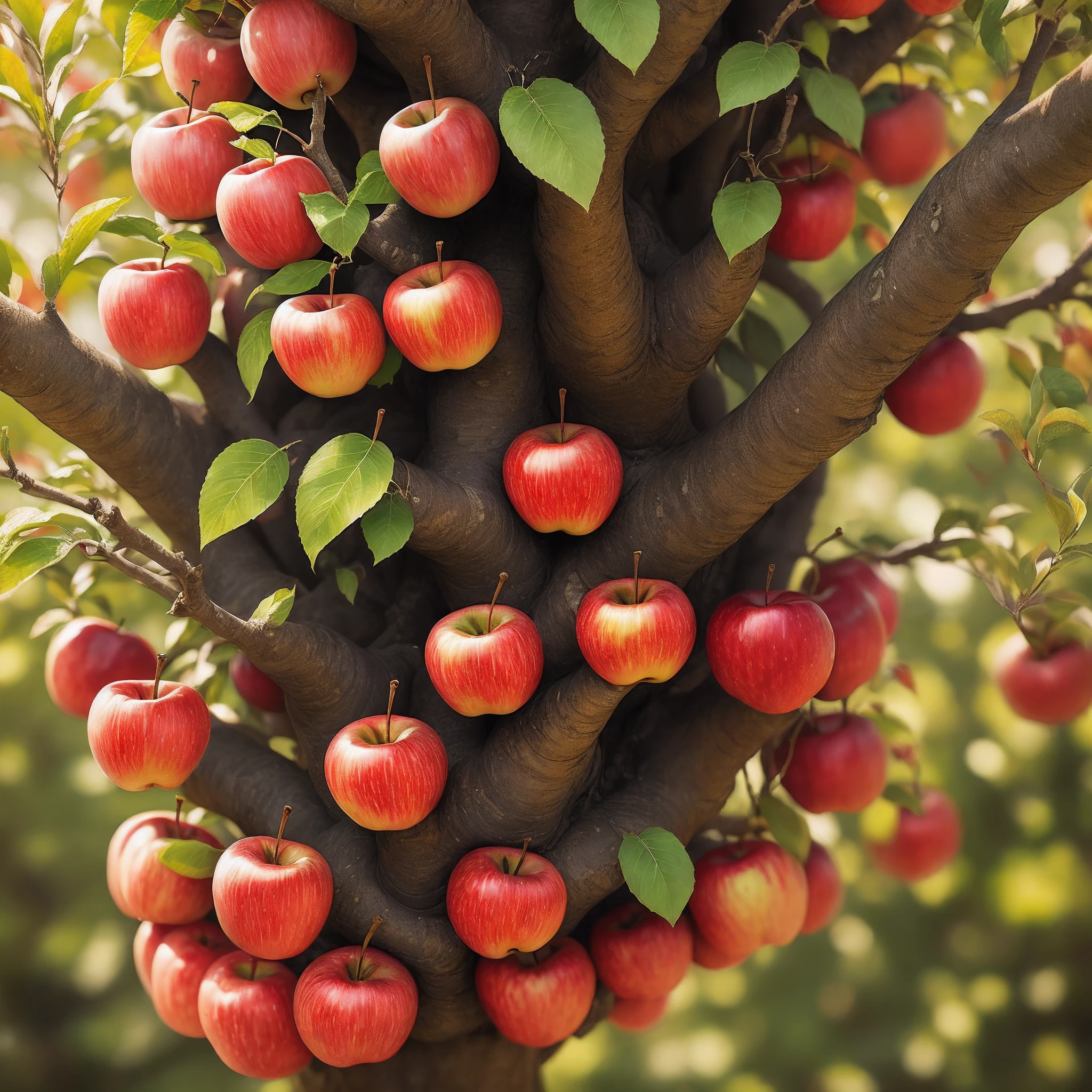 Tree laden with red apples